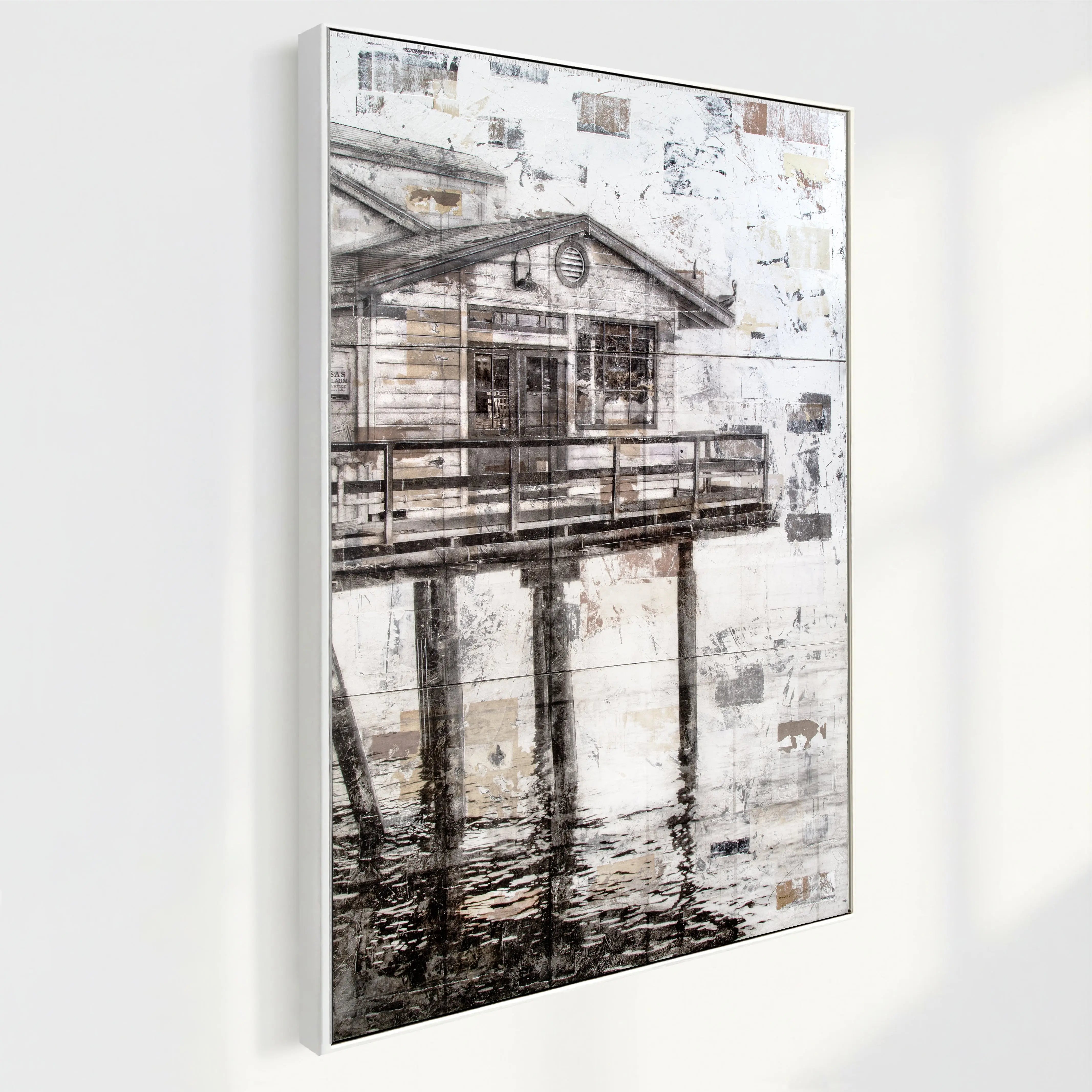 Wandbild GM71 Kalifornien Malibu Pier auf Leinwand, 95x125cm, mit Schattenfuge, Schwarz, von Cosman-Photocollection.