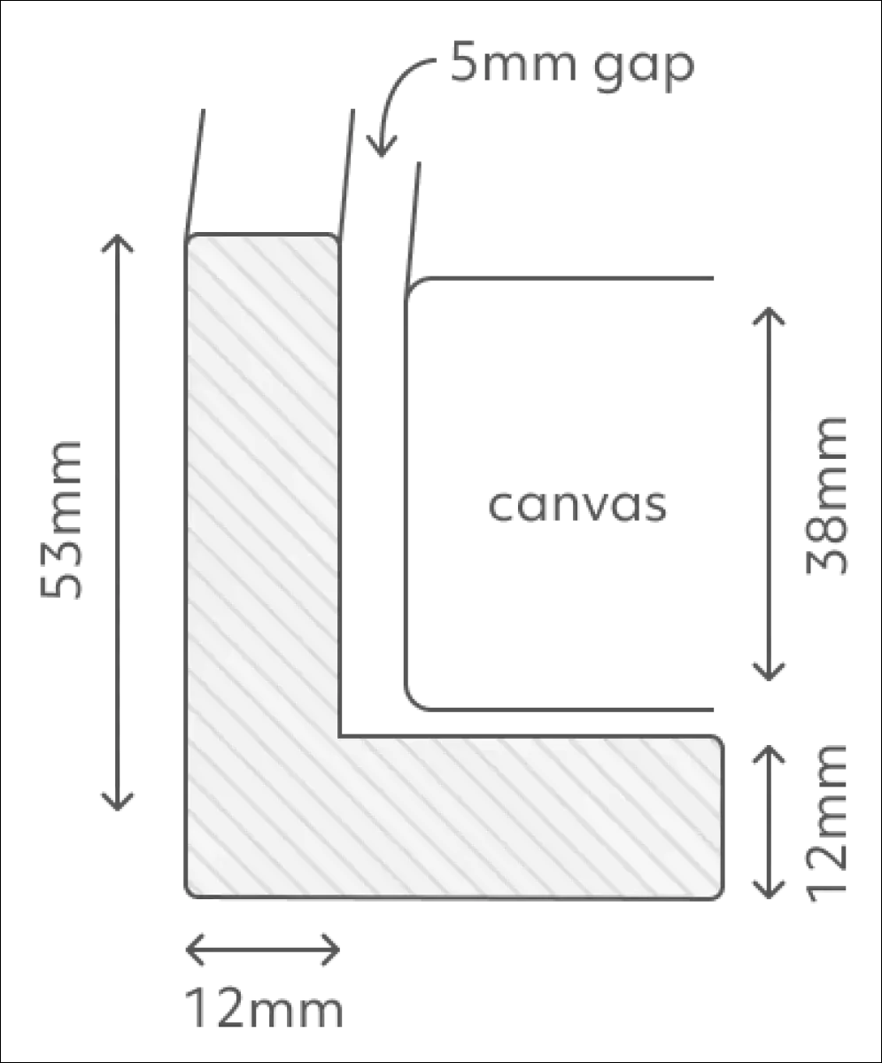 Wandbild GM86 von Cosman-Photocollection, schwarzes Leinwandbild mit Zahl "Sechs" und Schattenfuge, 95x125 cm.