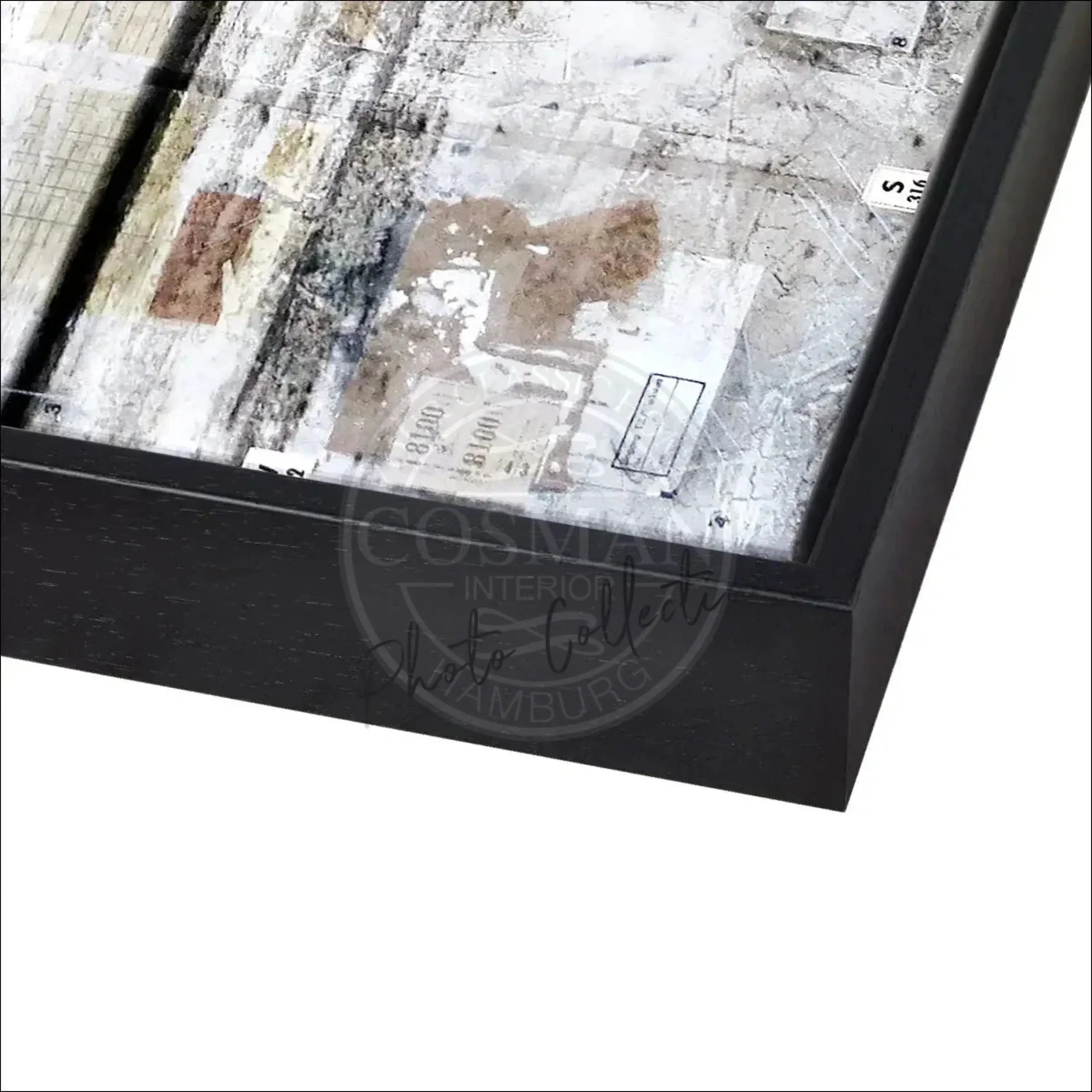 Wandbild GM06A Hamburg Hafen Poller, Druck auf Leinwand mit Schattenfuge, schwarz, 95x125 cm, von Cosman-Photocollection