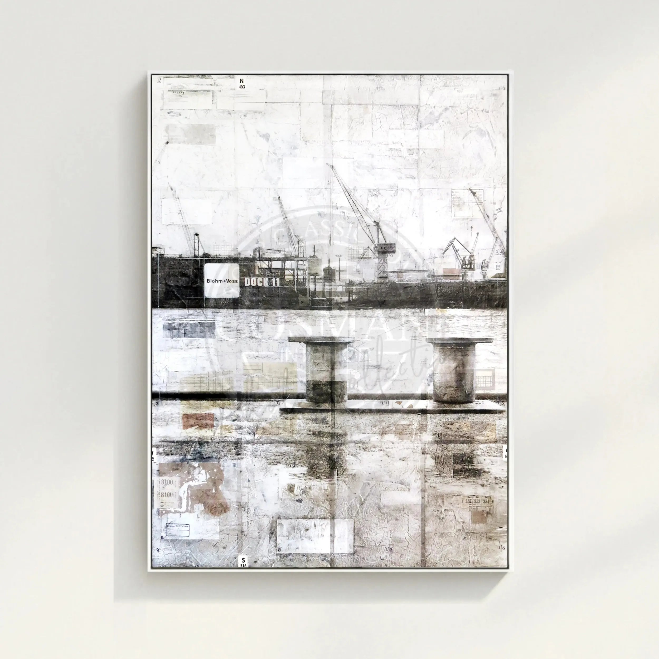 Wandbild Motiv GM06A Hamburg Hafen Poller - Druck auf Leinwand mit Schattenfuge by Cosman-Photocollection