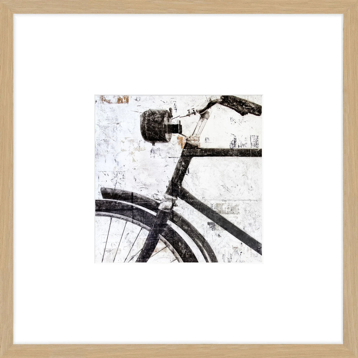 Schwarzer Poster mit Rahmen 'Bike' von Cosman-Photocollection, 43x43cm, modernes Wandbild in mattem Schwarz