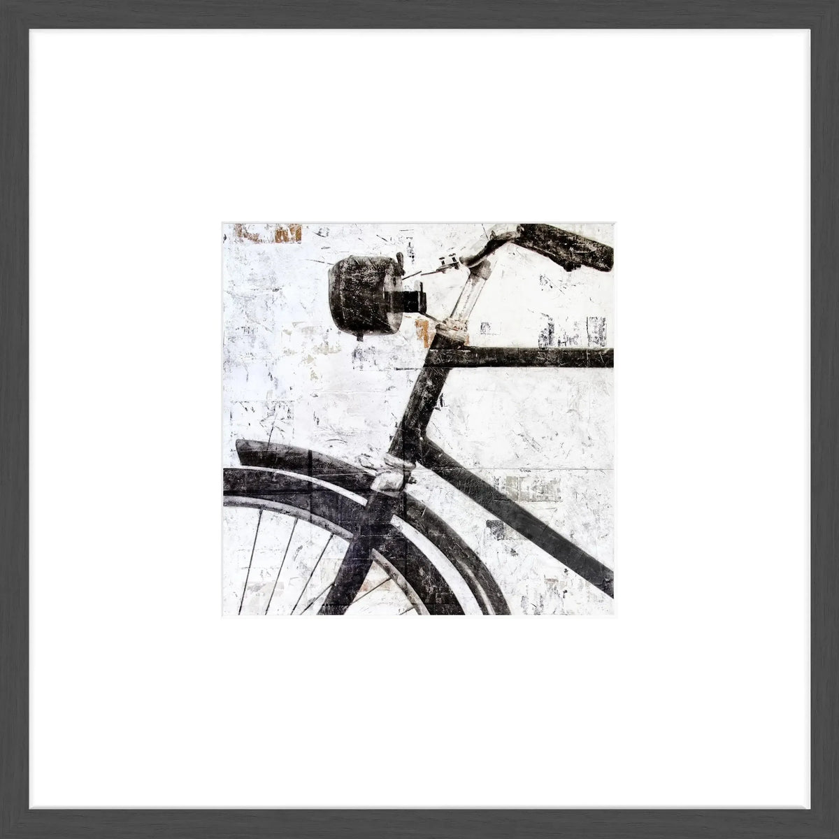 Schwarzer Poster mit Rahmen „Bike“ von Cosman-Photocollection, 43x43cm, mattes Finish, eleganter Objektrahmen.