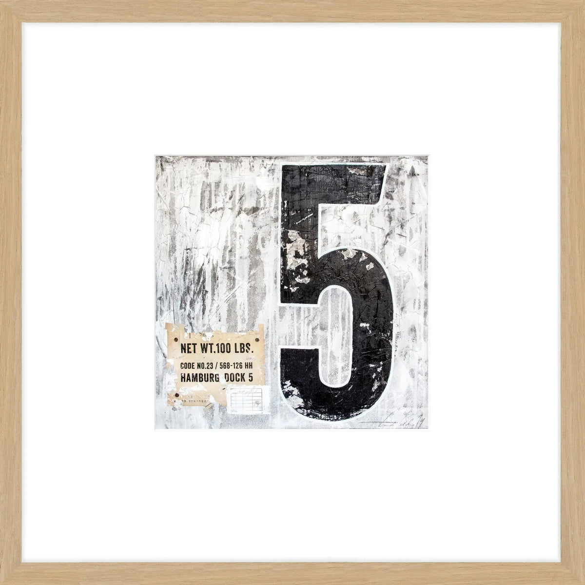 Schwarz-matter Poster ’Fünf’ GM11O in 43x43cm Objektrahmen, von Cosman-Photocollection, ansprechendes Wandbild in Rahmen