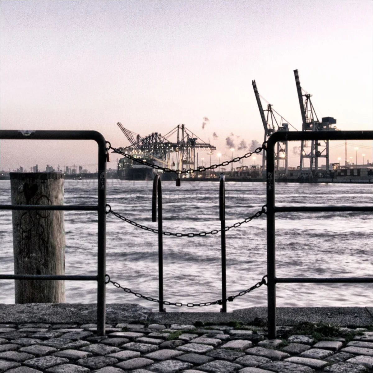 Poster / Druck Hamburg Hafen ’Zaun’ HH30 - Wandbilder