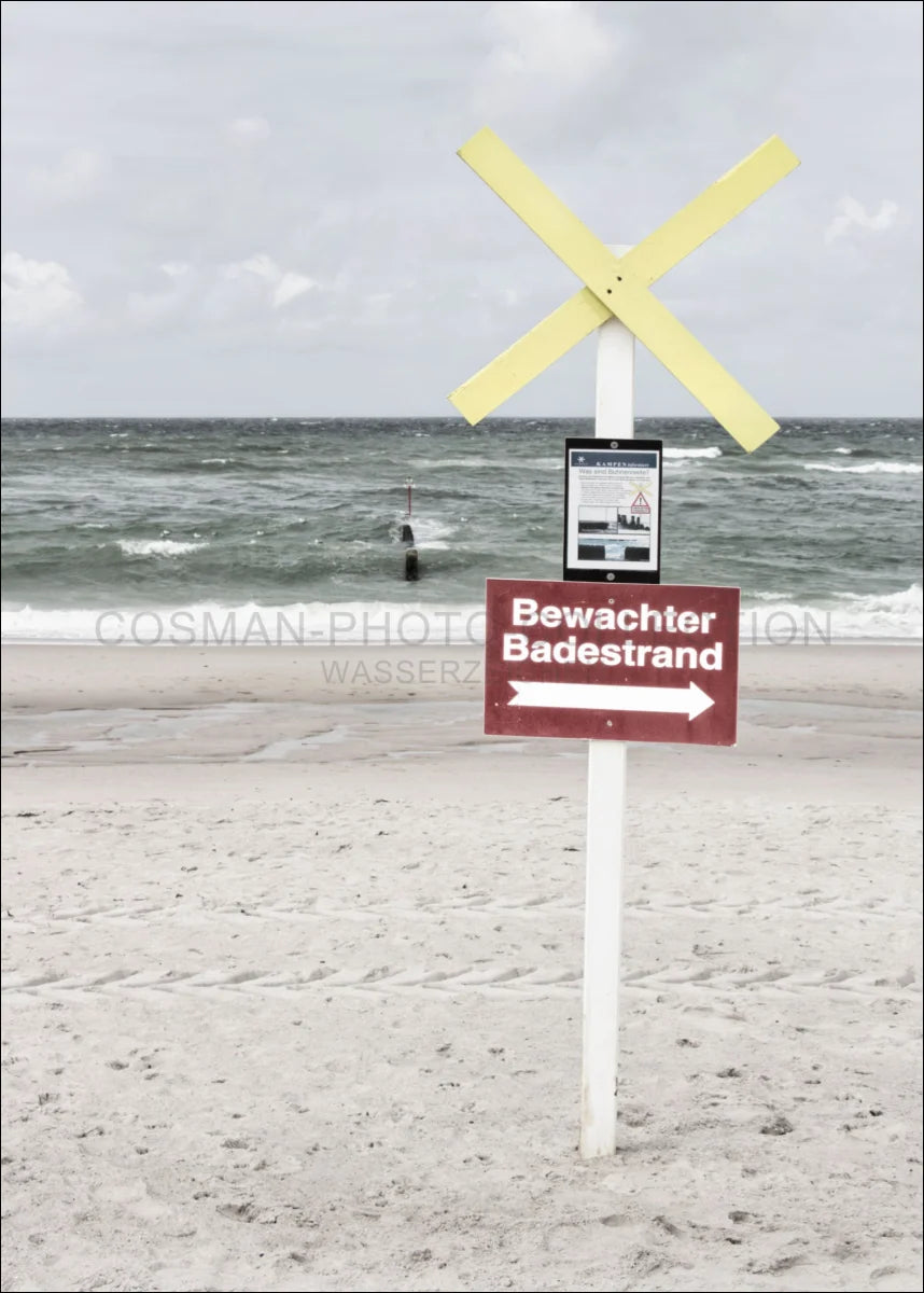 Poster / Druck Sylt ’Bewachter Badestrand’ SY49 - Wandbilder