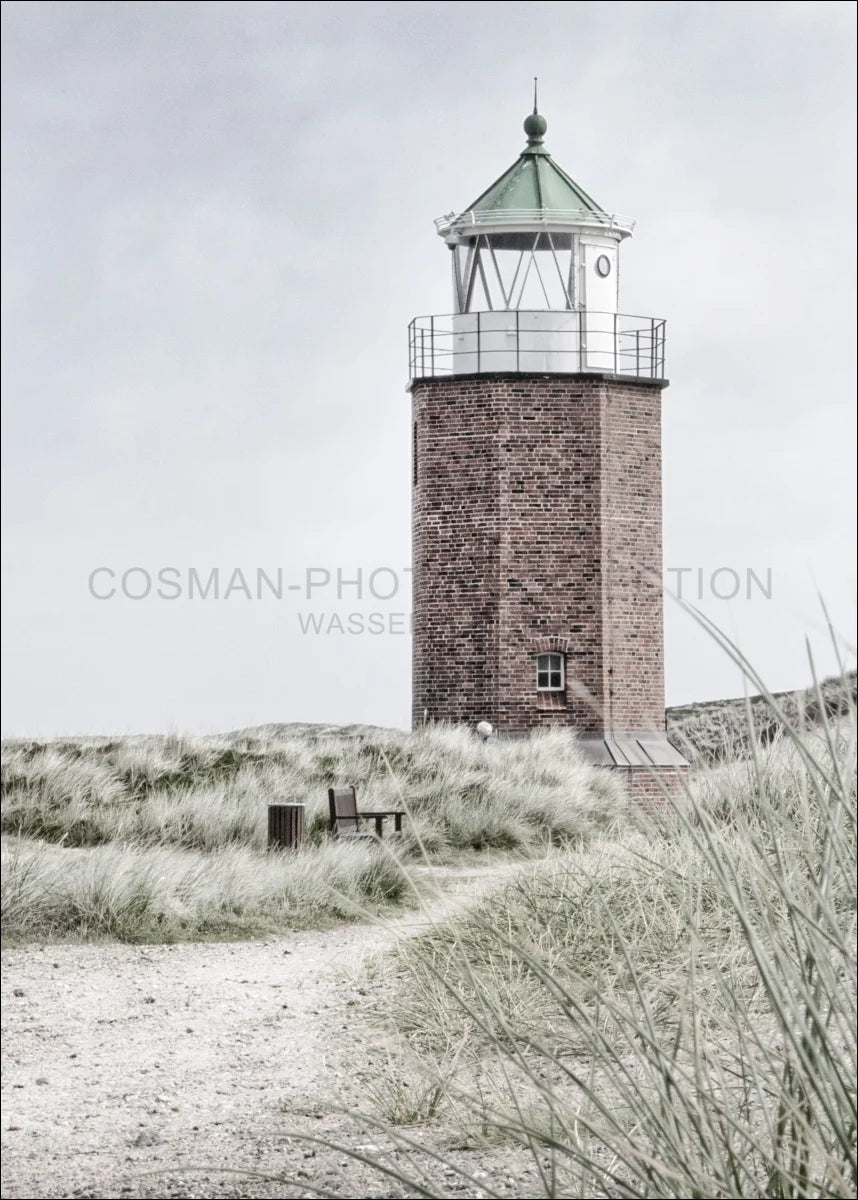 Poster / Druck Sylt Leuchtturm ’Rotes Kliff’ SY64