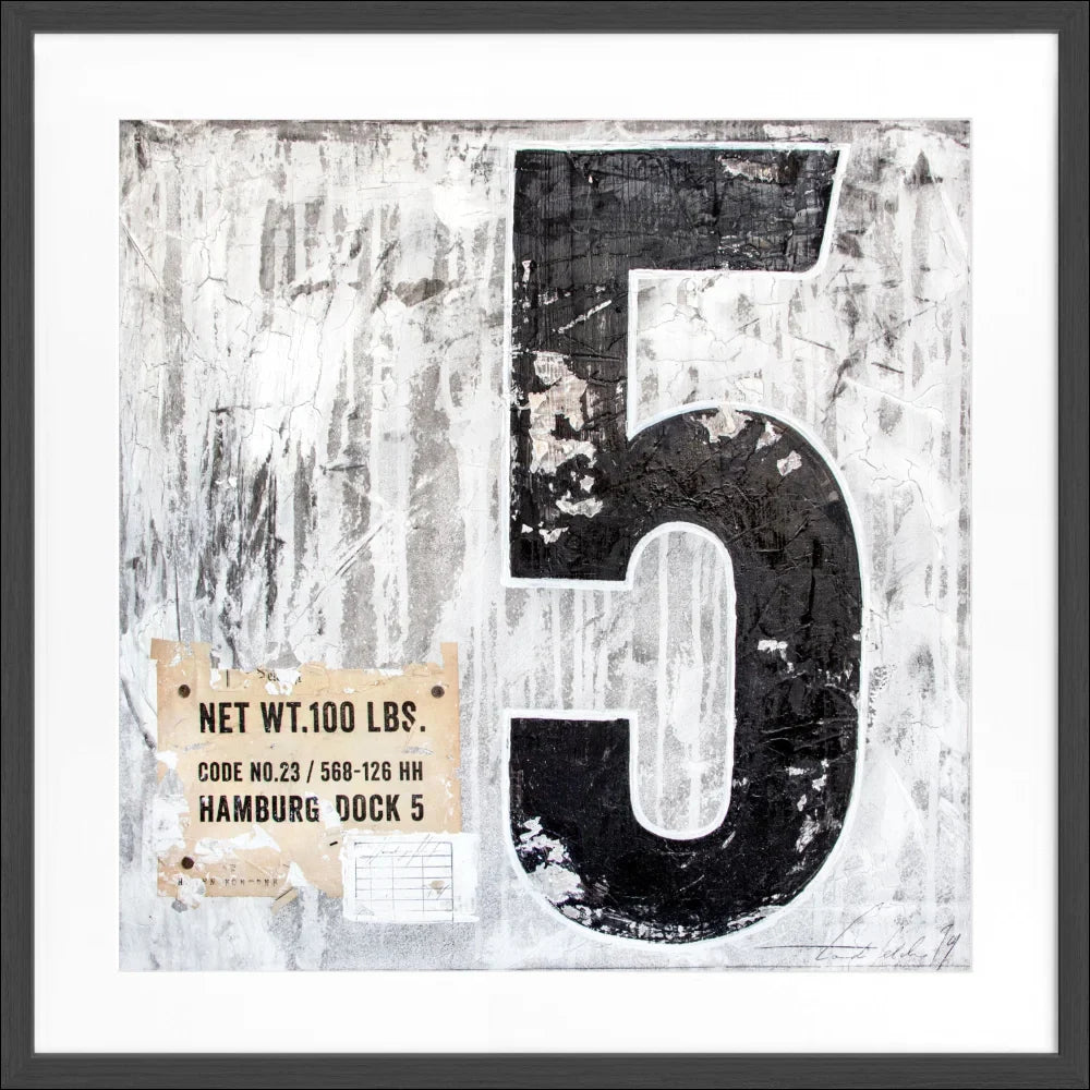 Poster met lijst 'Vijf' GM11