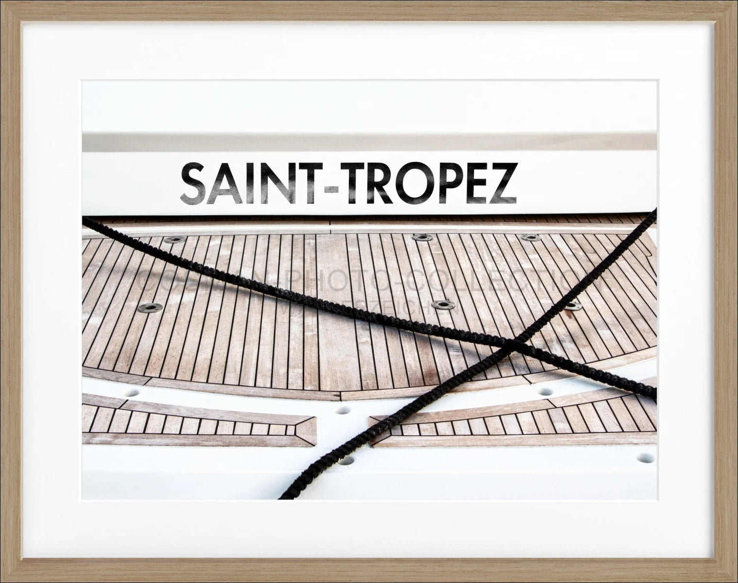 Poster mit Rahmen ’Boot Hafen’ Saint Tropez ST09A