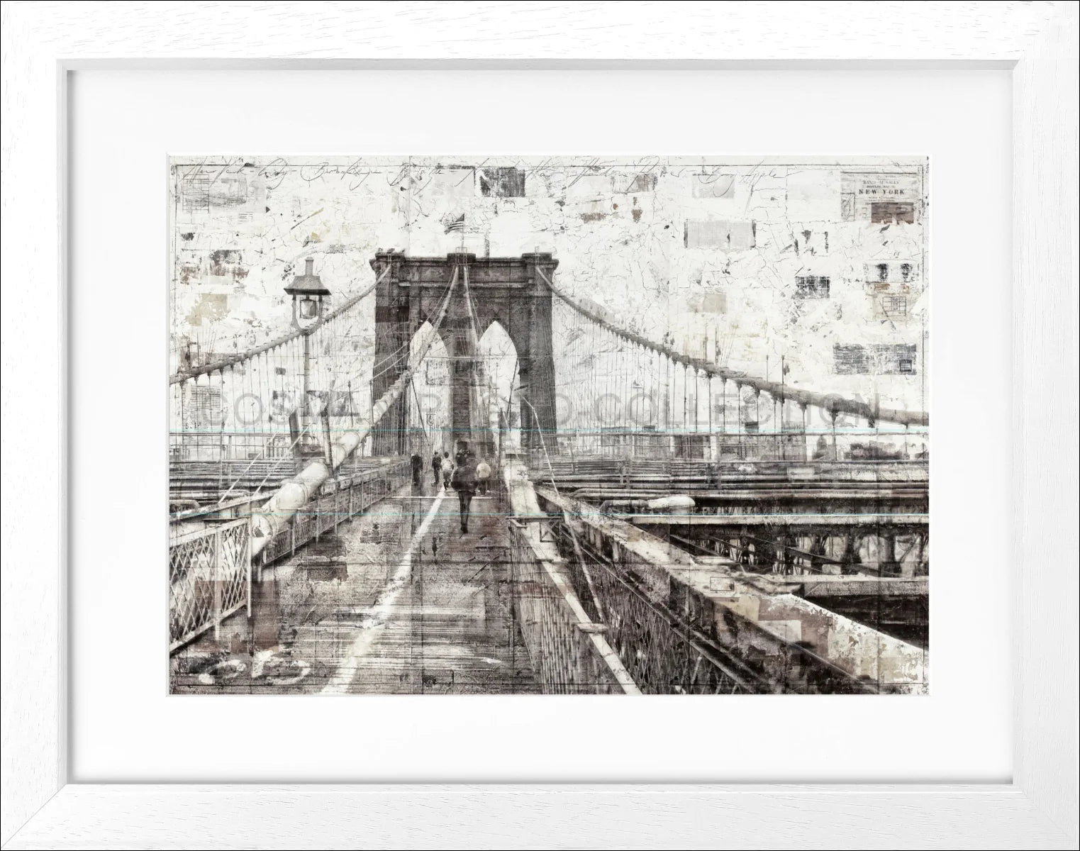 Poster mit Rahmen Brooklyn Bridge GM02 - Wandbilder