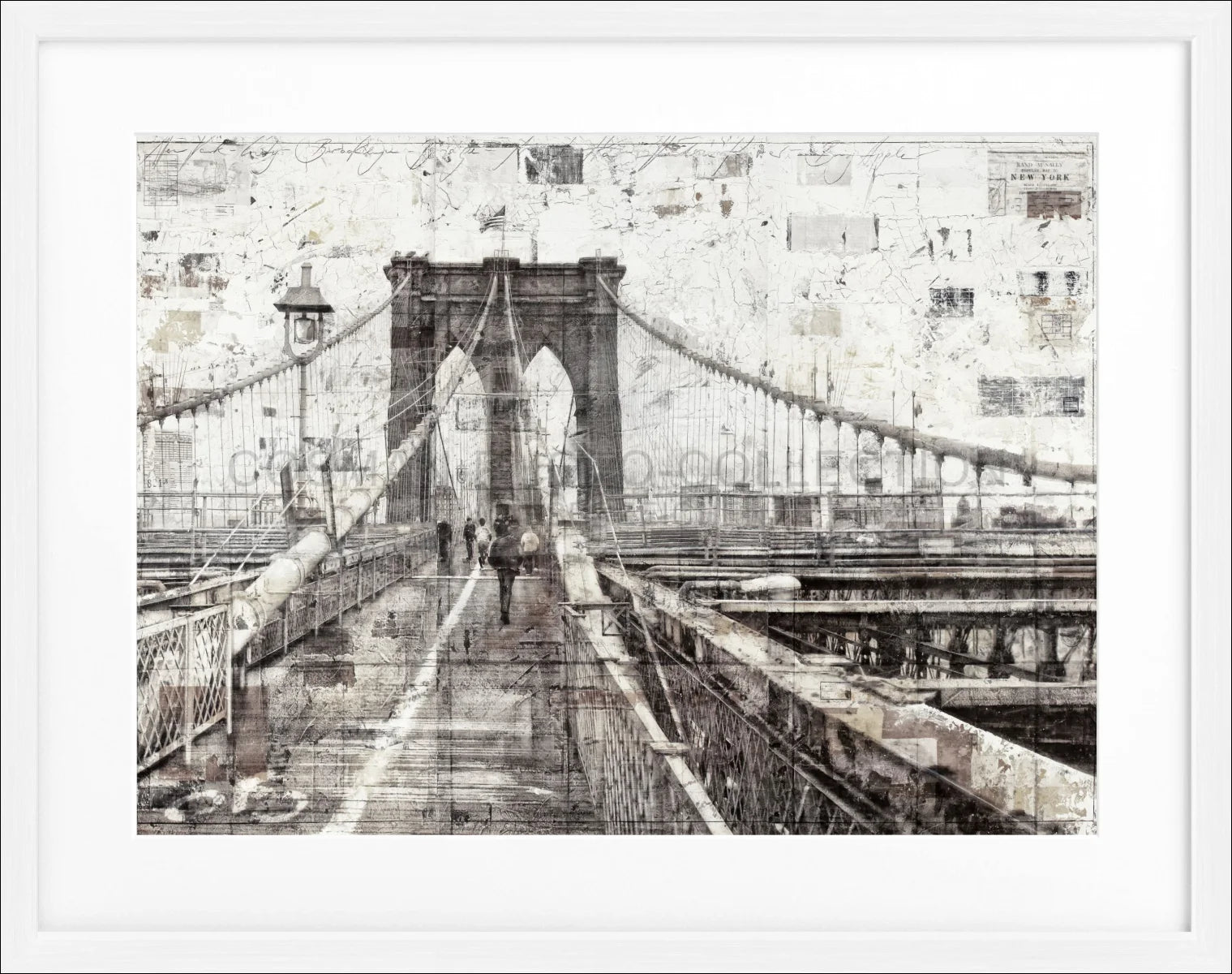 Poster mit Rahmen Brooklyn Bridge GM02 - Wandbilder