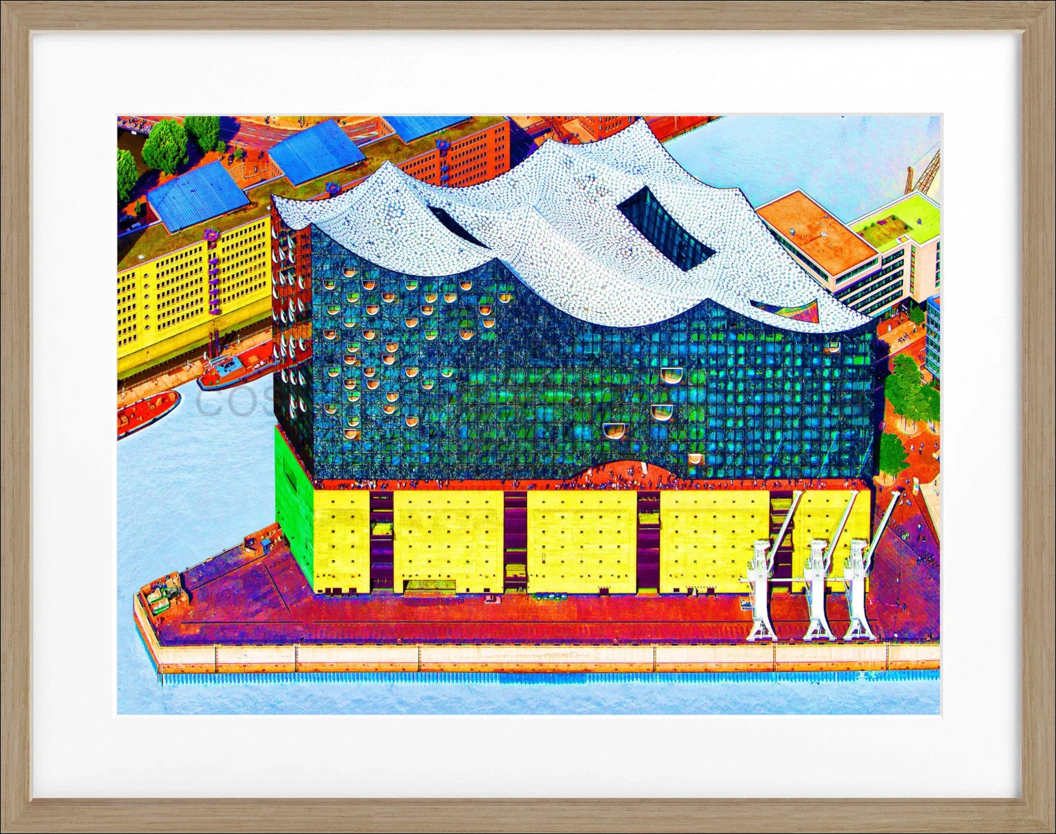 Poster mit Rahmen ’Color Edition’ Hamburg Elbphilharmonie