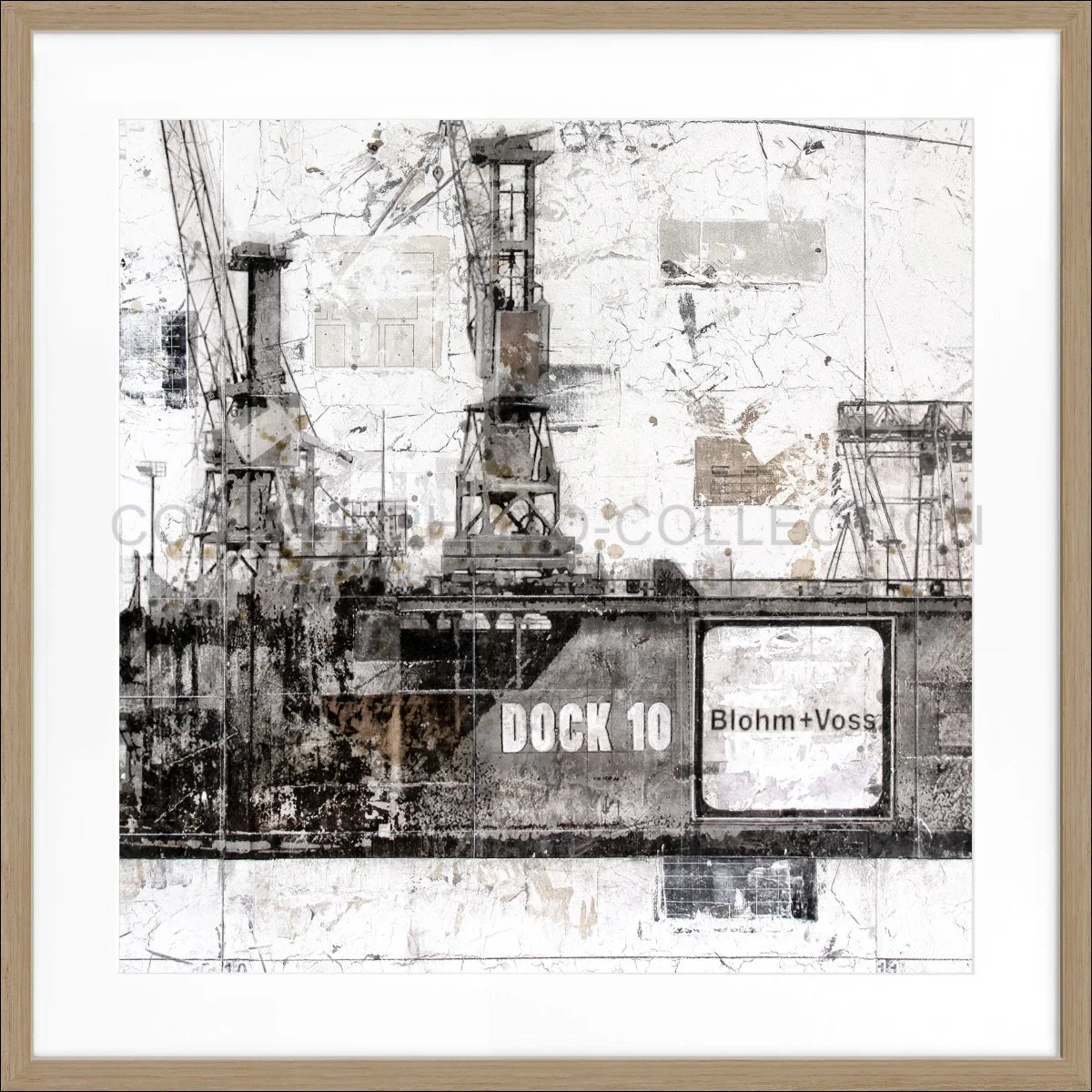 Poster mit Rahmen ’Dock 10’ Hafen Hamburg GM09BQ