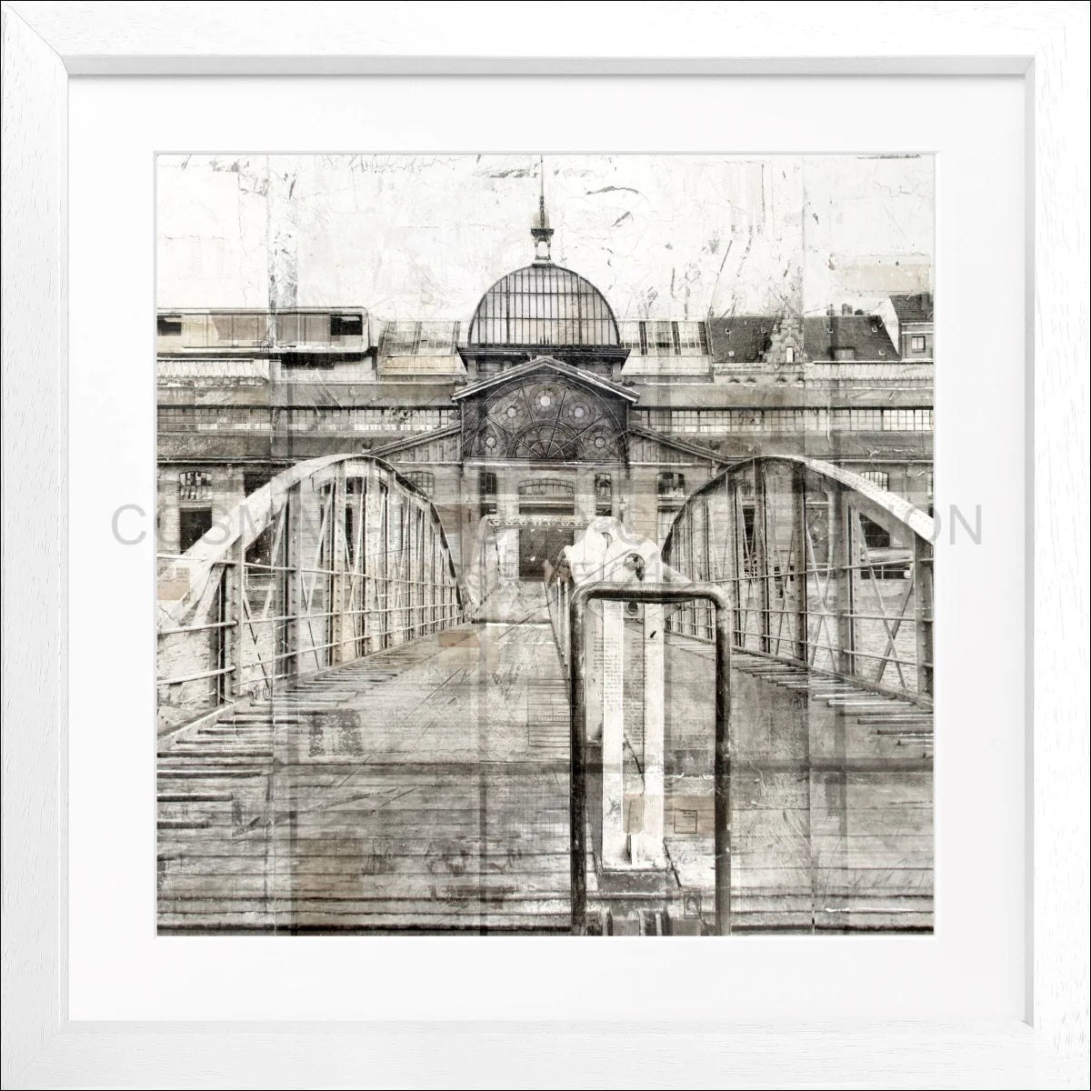 Poster mit Rahmen ’Fischauktionshalle’ Hafen Hamburg GM04Q