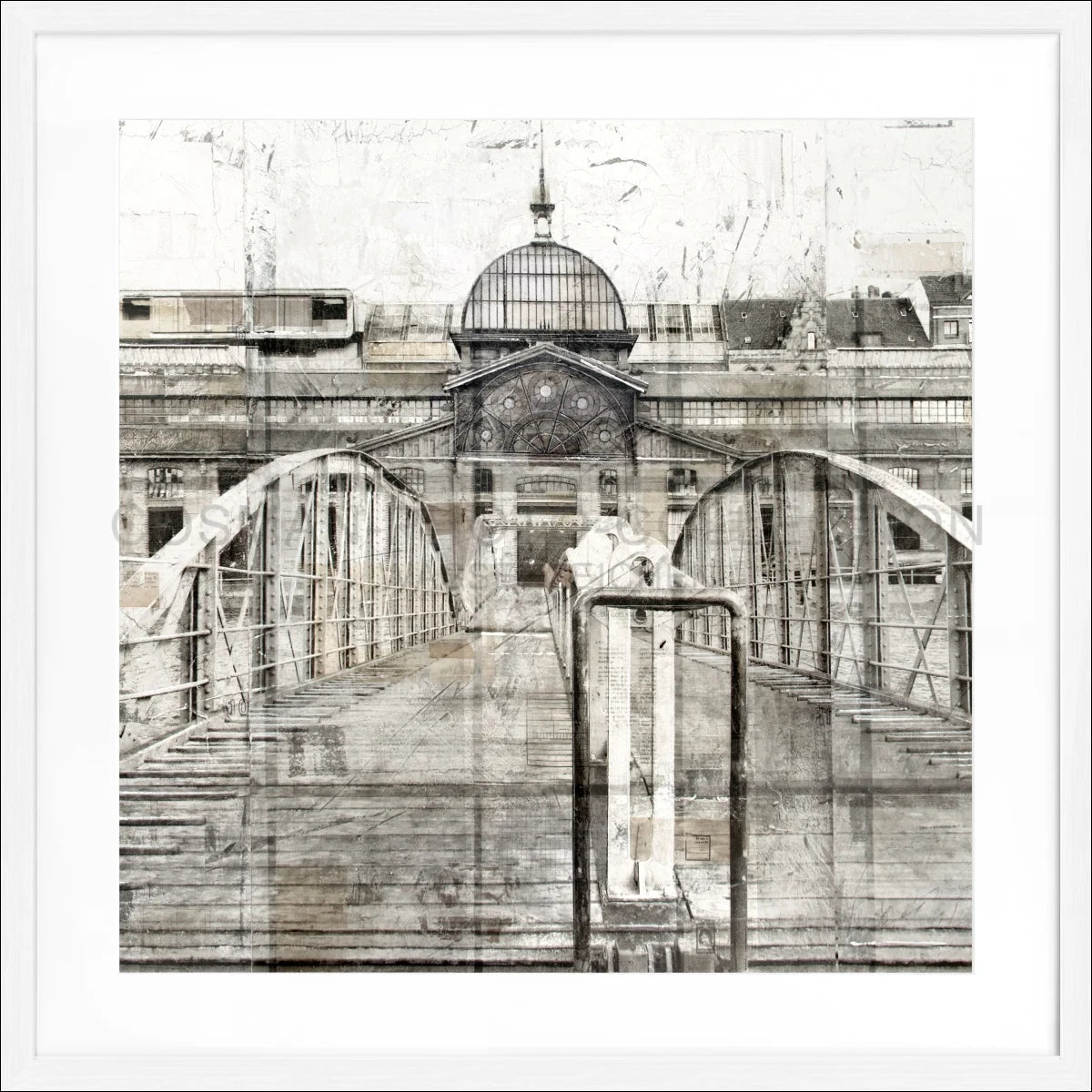 Poster mit Rahmen ’Fischauktionshalle’ Hafen Hamburg GM04Q