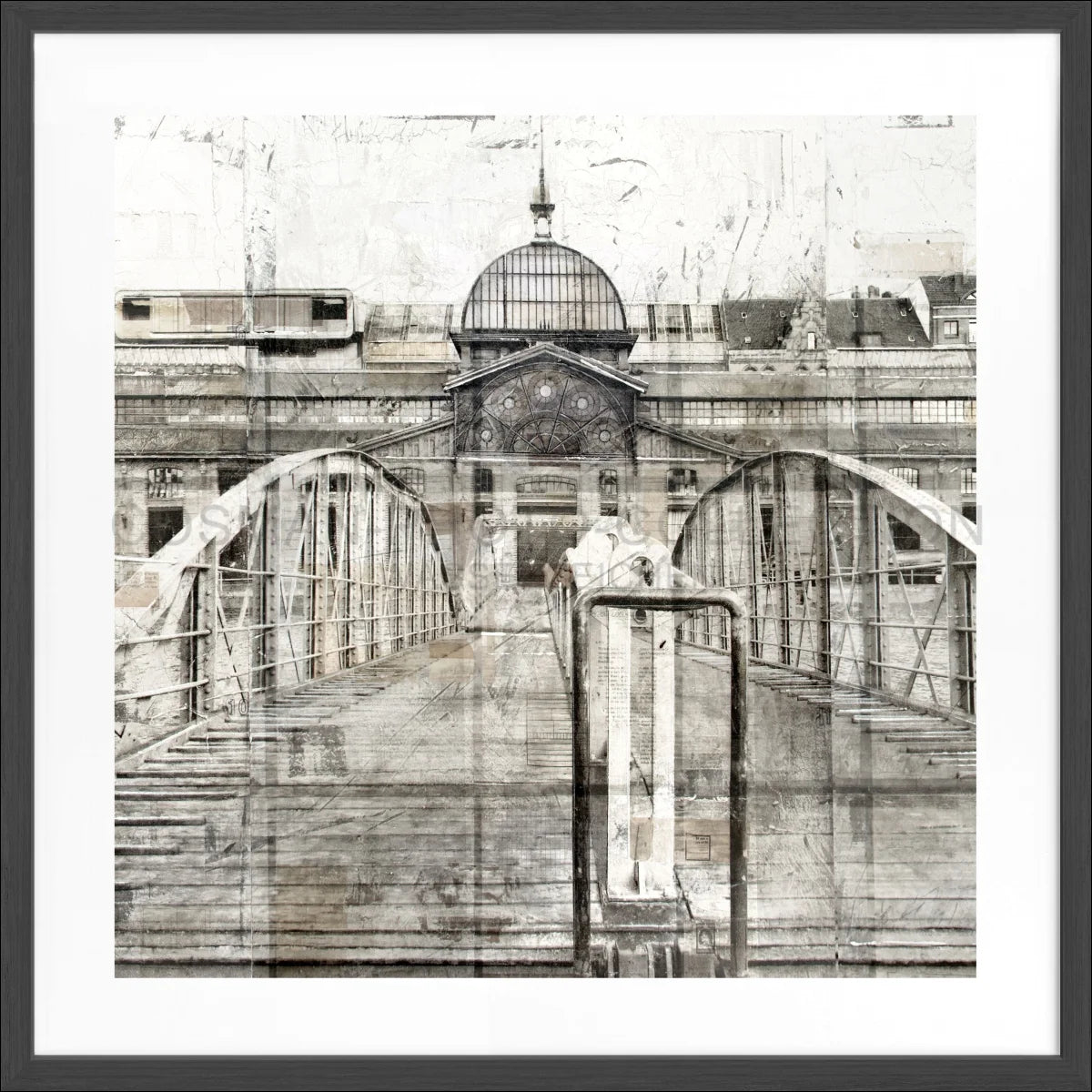 Poster mit Rahmen ’Fischauktionshalle’ Hafen Hamburg GM04Q