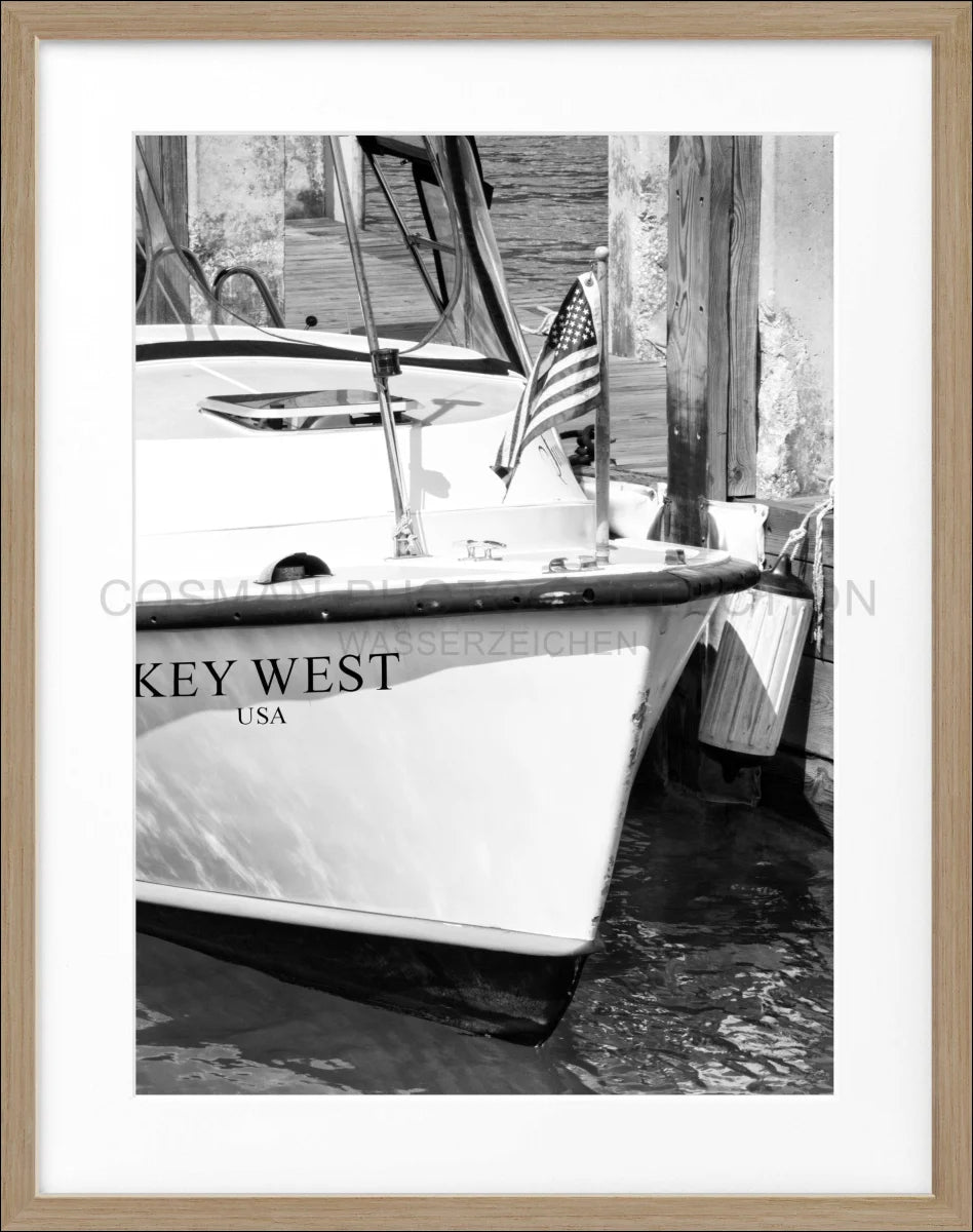 Poster mit Rahmen Florida Key West ’Boat’ FL33 - Wandbilder