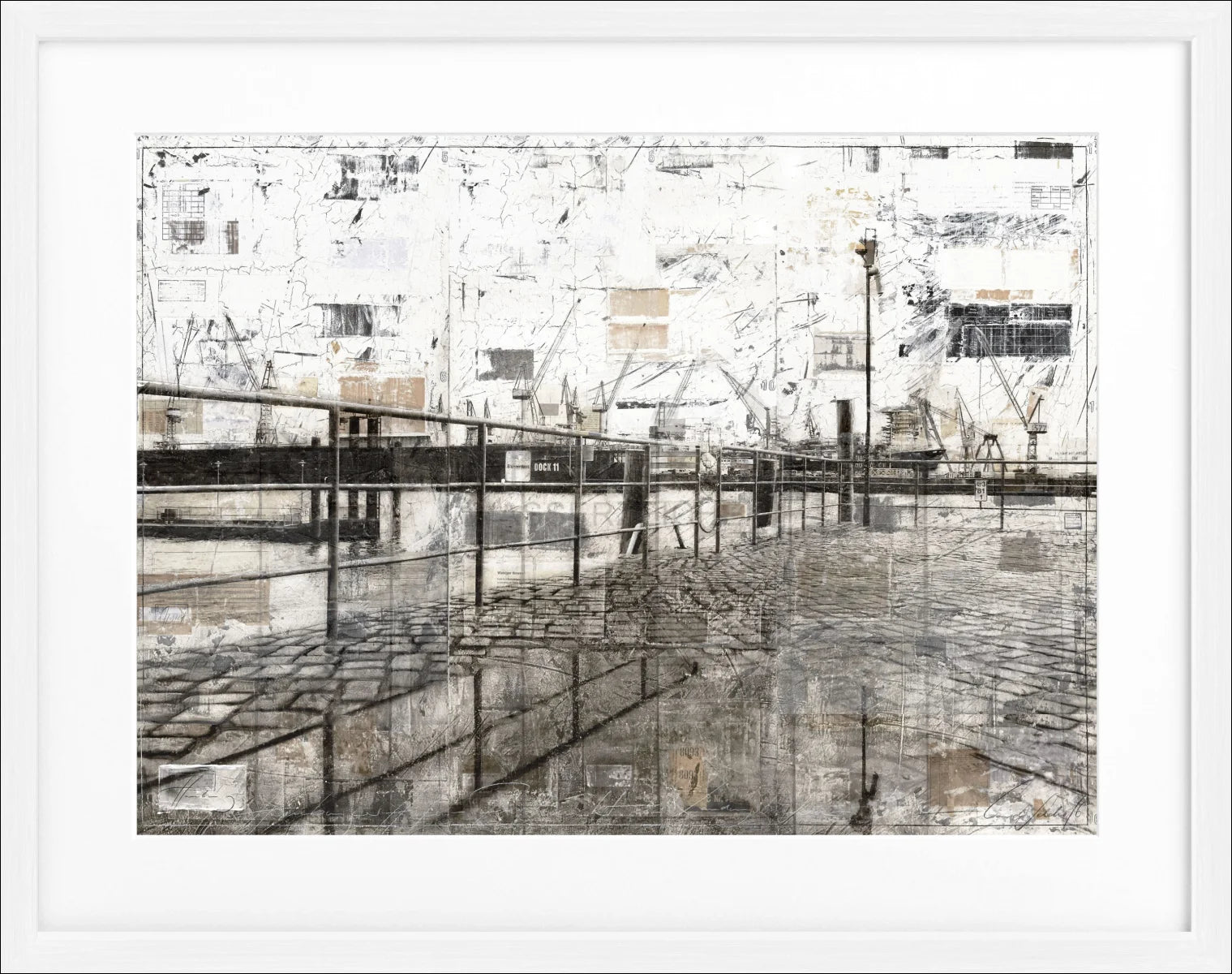 Poster mit Rahmen Hafen Hamburg GM07 - Wandbilder