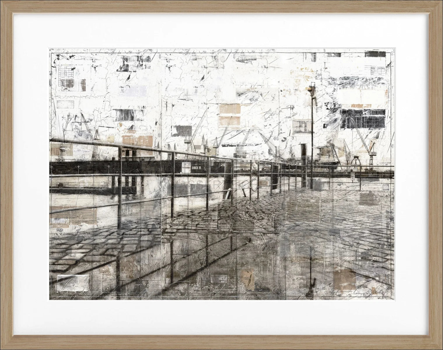 Poster mit Rahmen Hafen Hamburg GM07 - Wandbilder