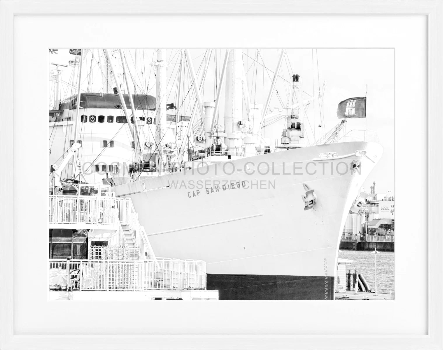 Poster mit Rahmen Hamburg Hafen ’Cap San Diego’ HH10A