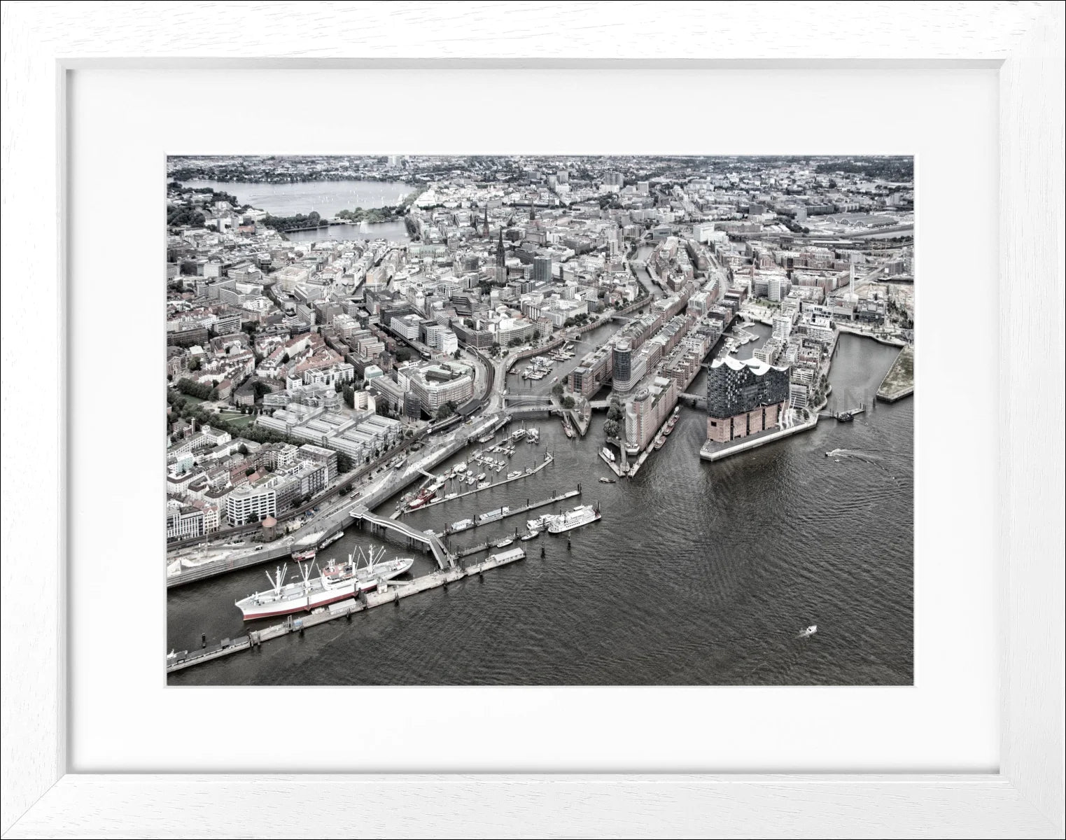 Poster mit Rahmen Hamburg Hafen HH15 - Wandbilder