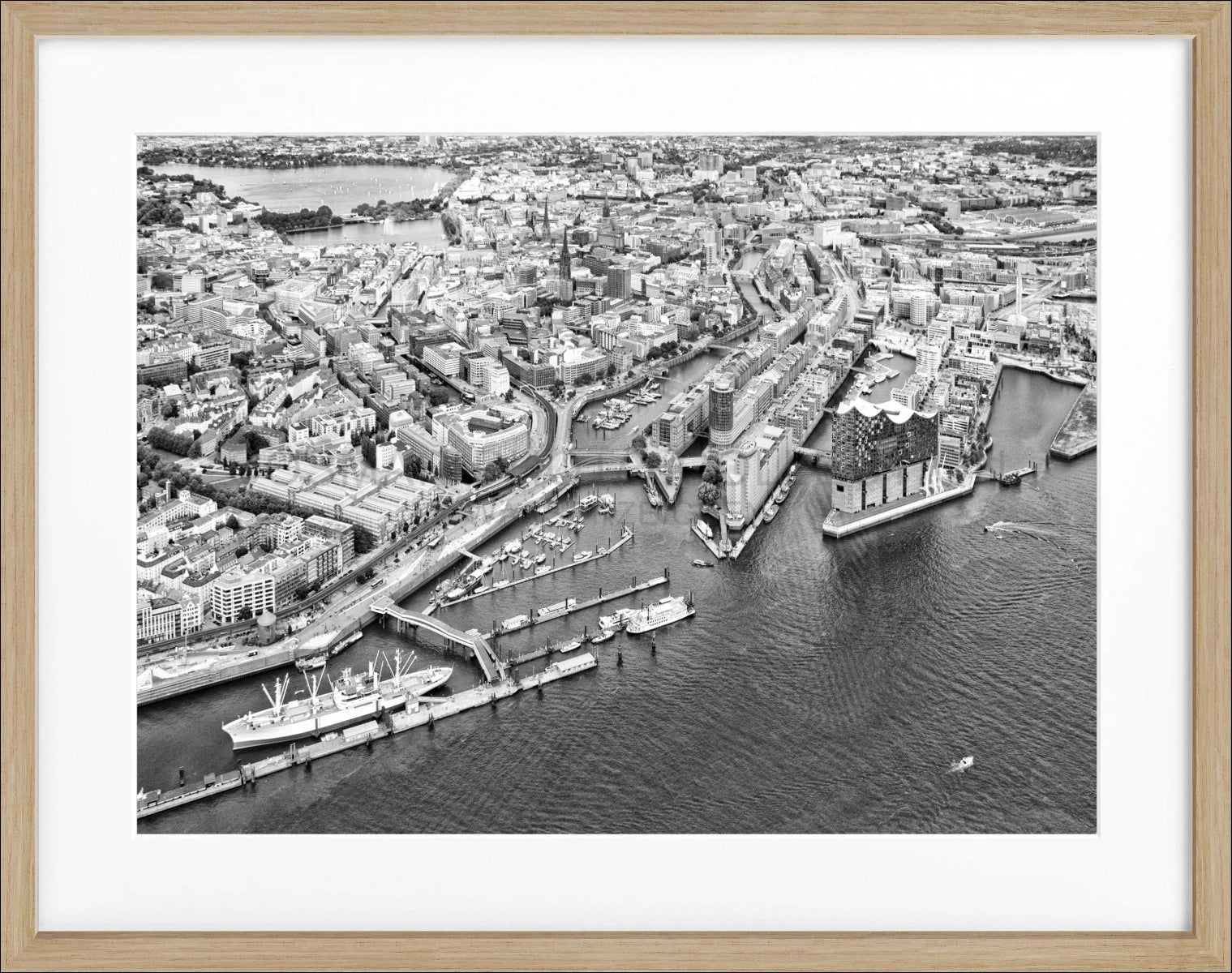 Poster mit Rahmen Hamburg Hafen HH15 - Wandbilder