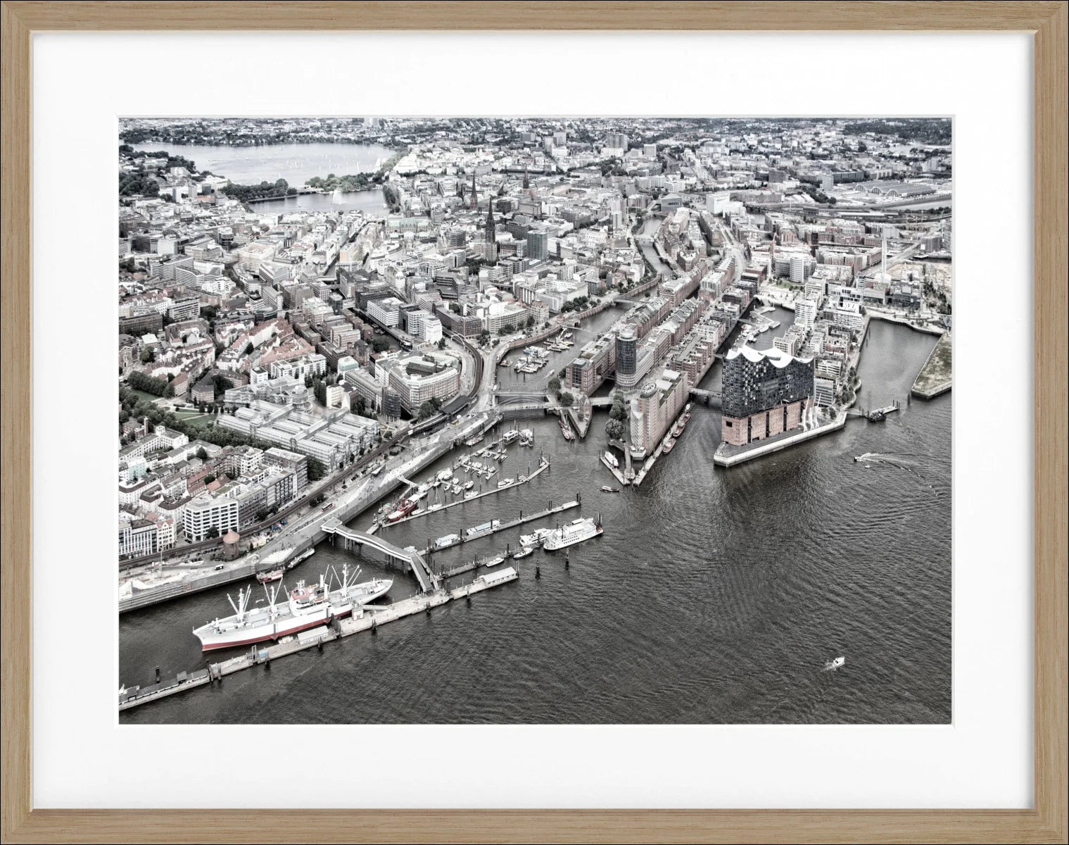 Poster mit Rahmen Hamburg Hafen HH15 - Wandbilder