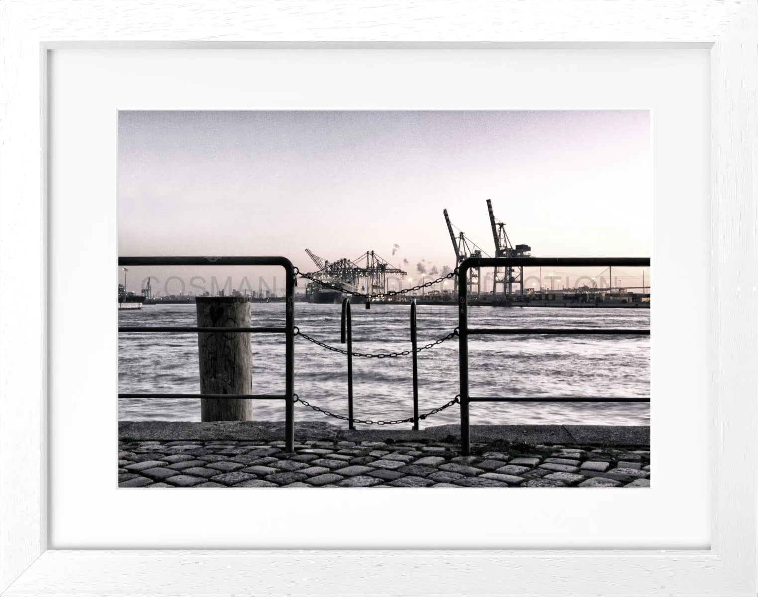 Poster mit Rahmen Hamburg Hafen ’Zaun’ HH28 - Wandbilder