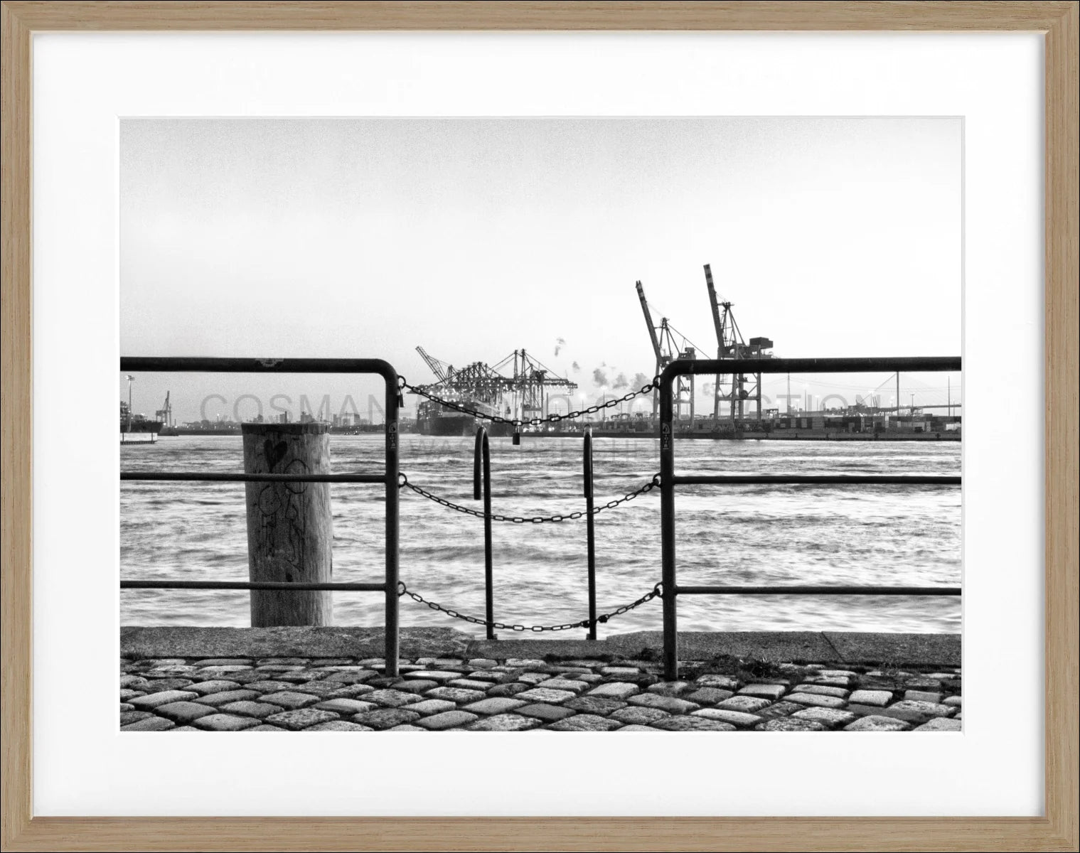 Poster mit Rahmen Hamburg Hafen ’Zaun’ HH28 - Wandbilder