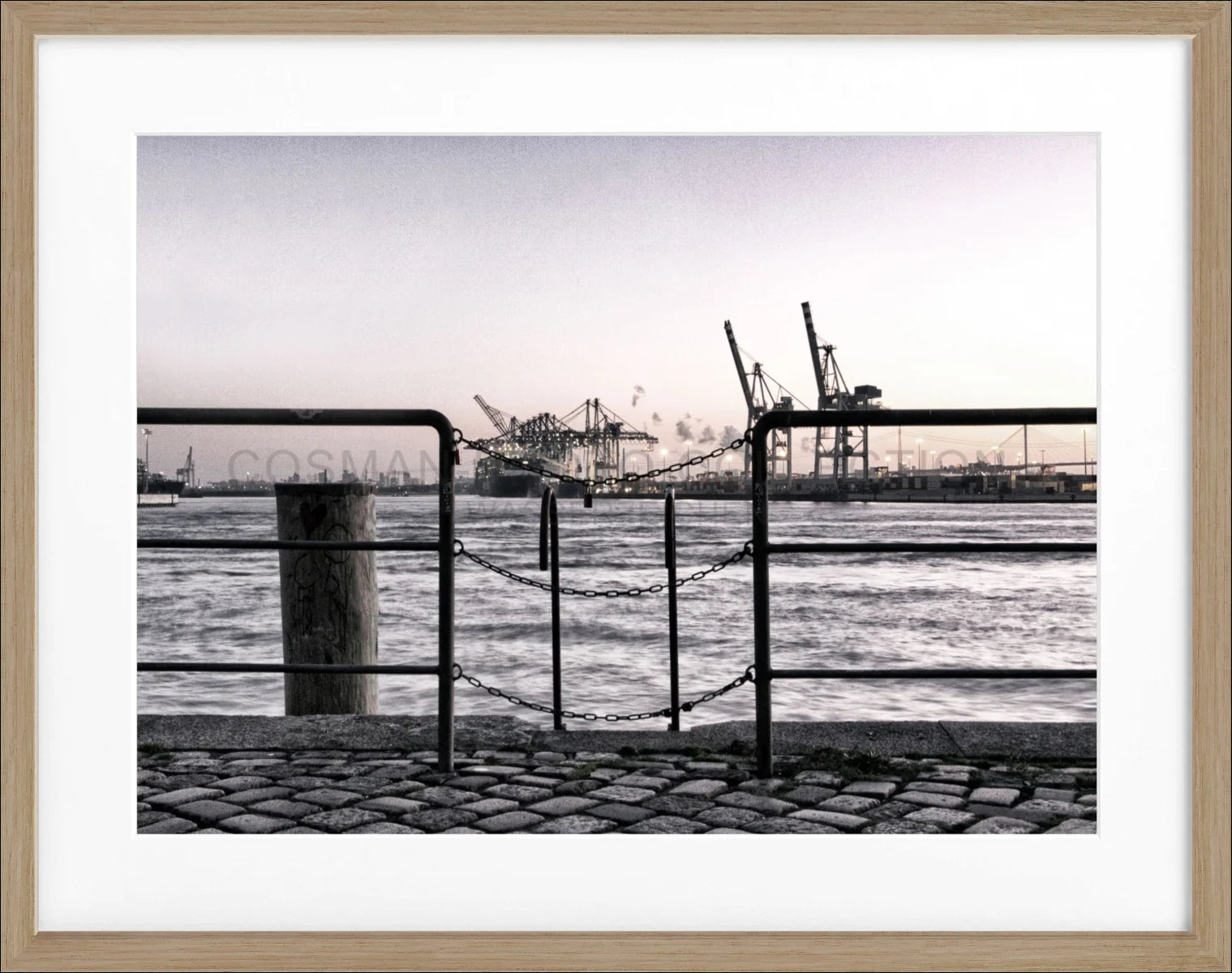 Poster mit Rahmen Hamburg Hafen ’Zaun’ HH28 - Wandbilder
