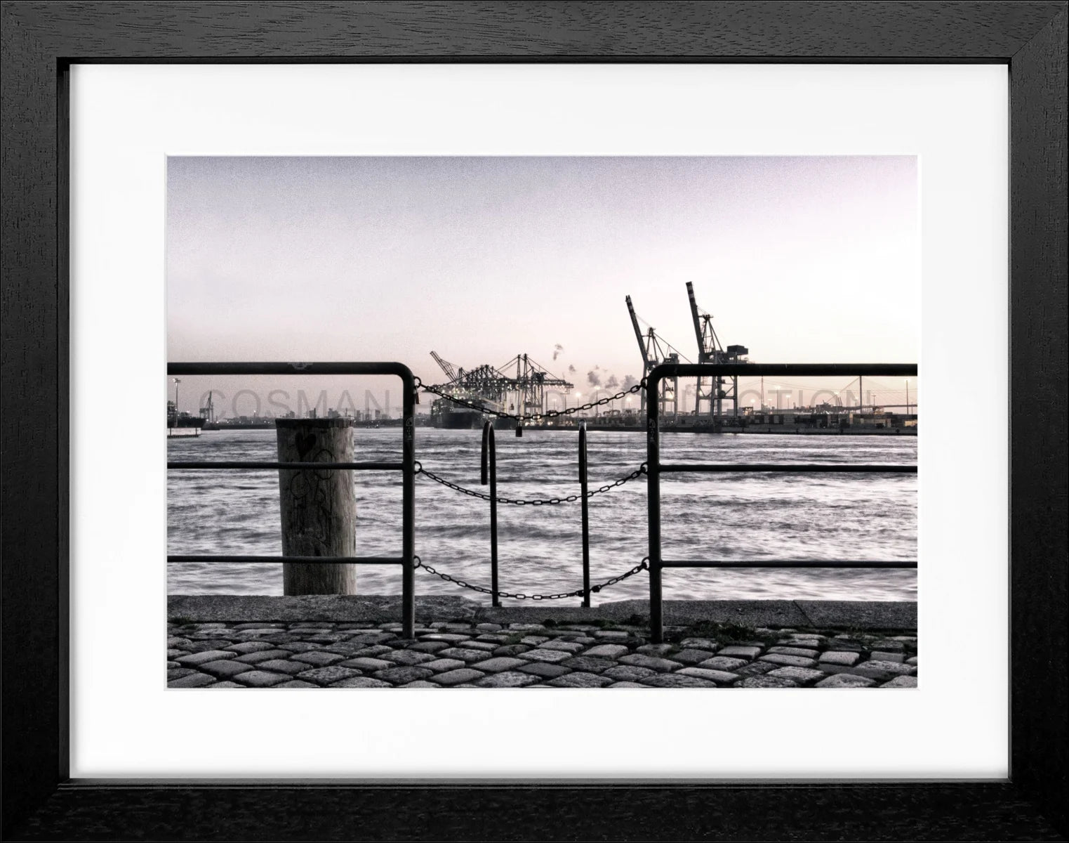 Poster mit Rahmen Hamburg Hafen ’Zaun’ HH28 - Wandbilder