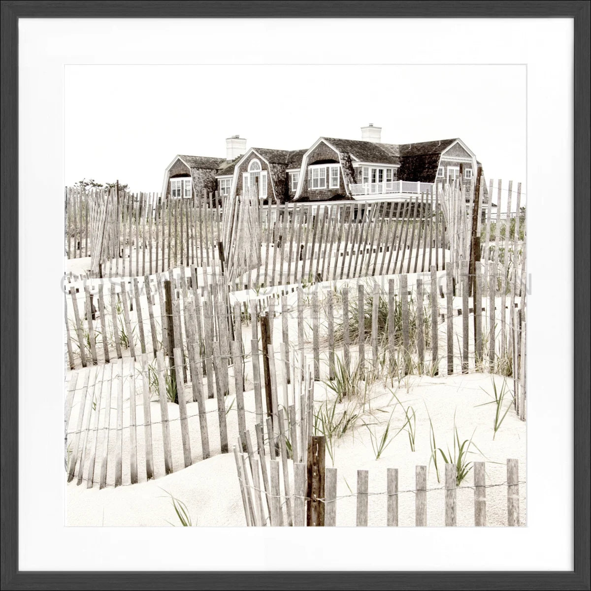 Poster mit Rahmen Hamptons Long Island ’Beach House’ HM15Q