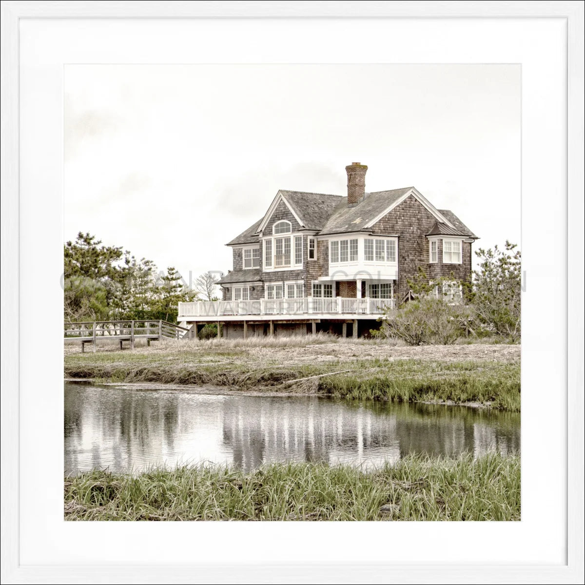 Poster mit Rahmen Hamptons Long Island ’Beach House’ HM19Q
