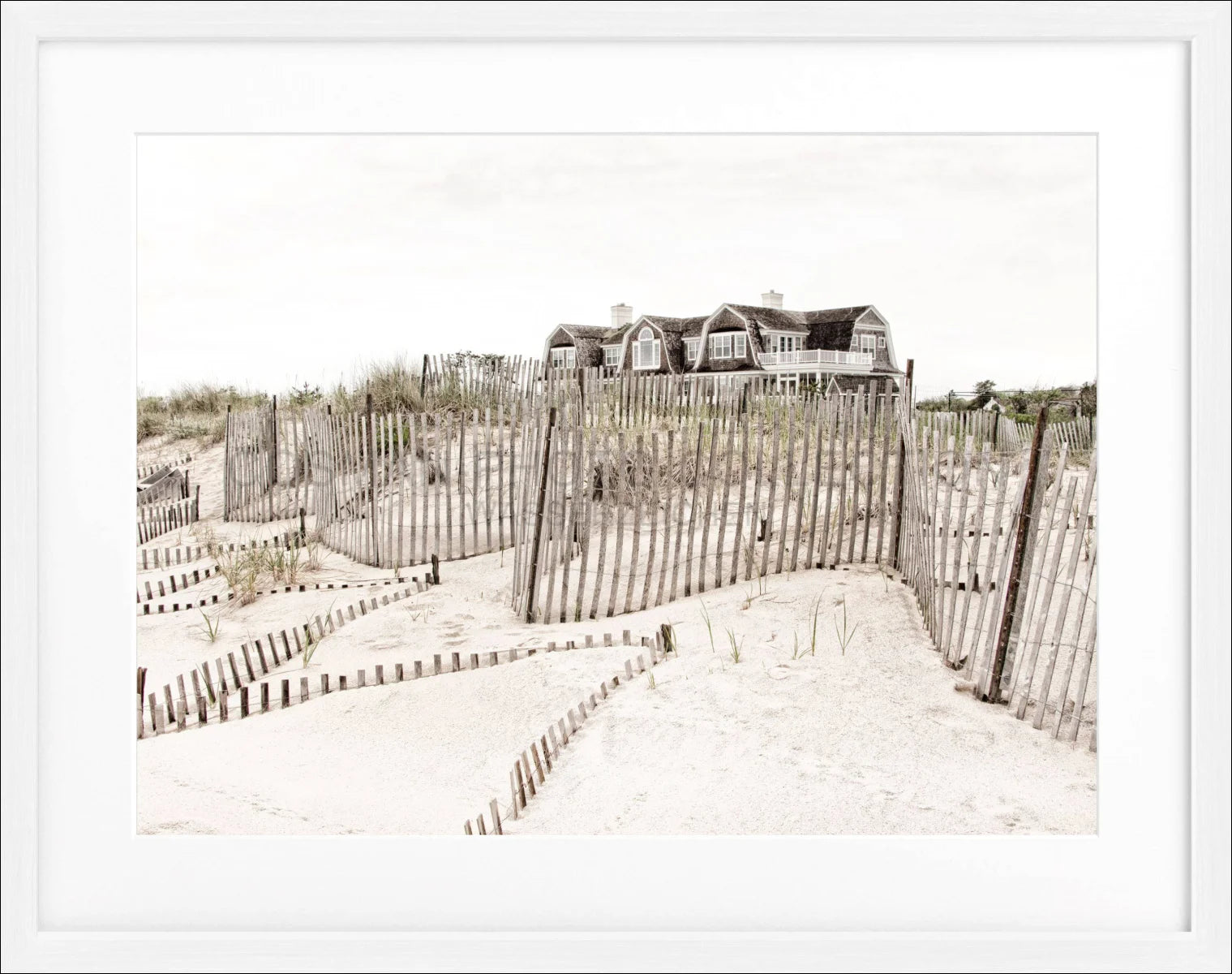 Poster mit Rahmen Hamptons Long Island ’Beach House’ HM32