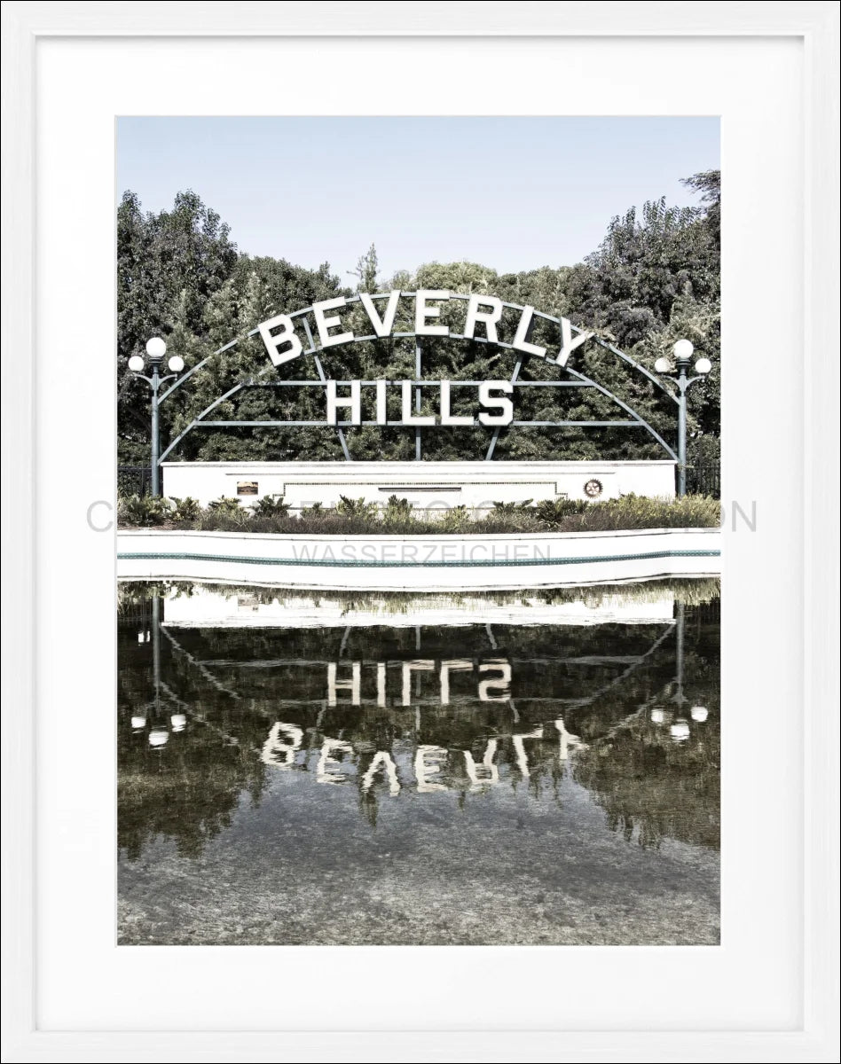 Poster mit Rahmen Kalifornien Beverly Hills Sign HW08