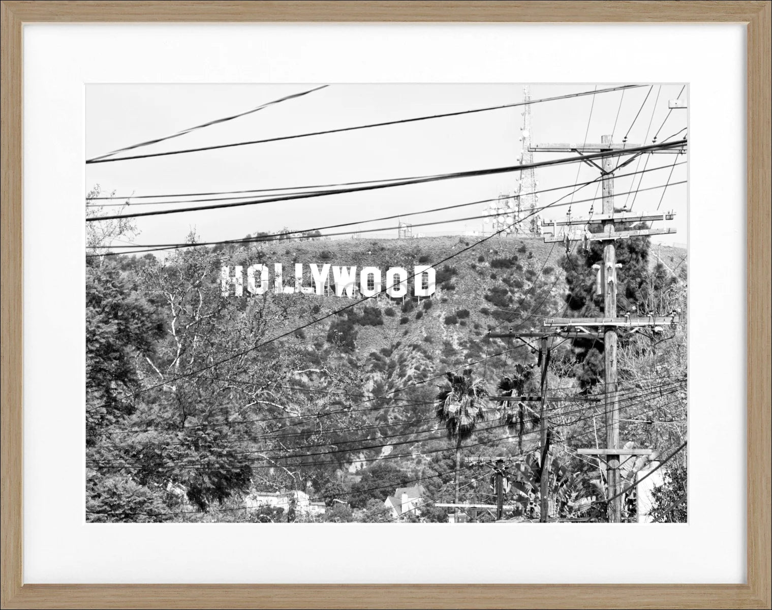 Poster mit Rahmen Kalifornien Hollywood ’Sign’ HW12