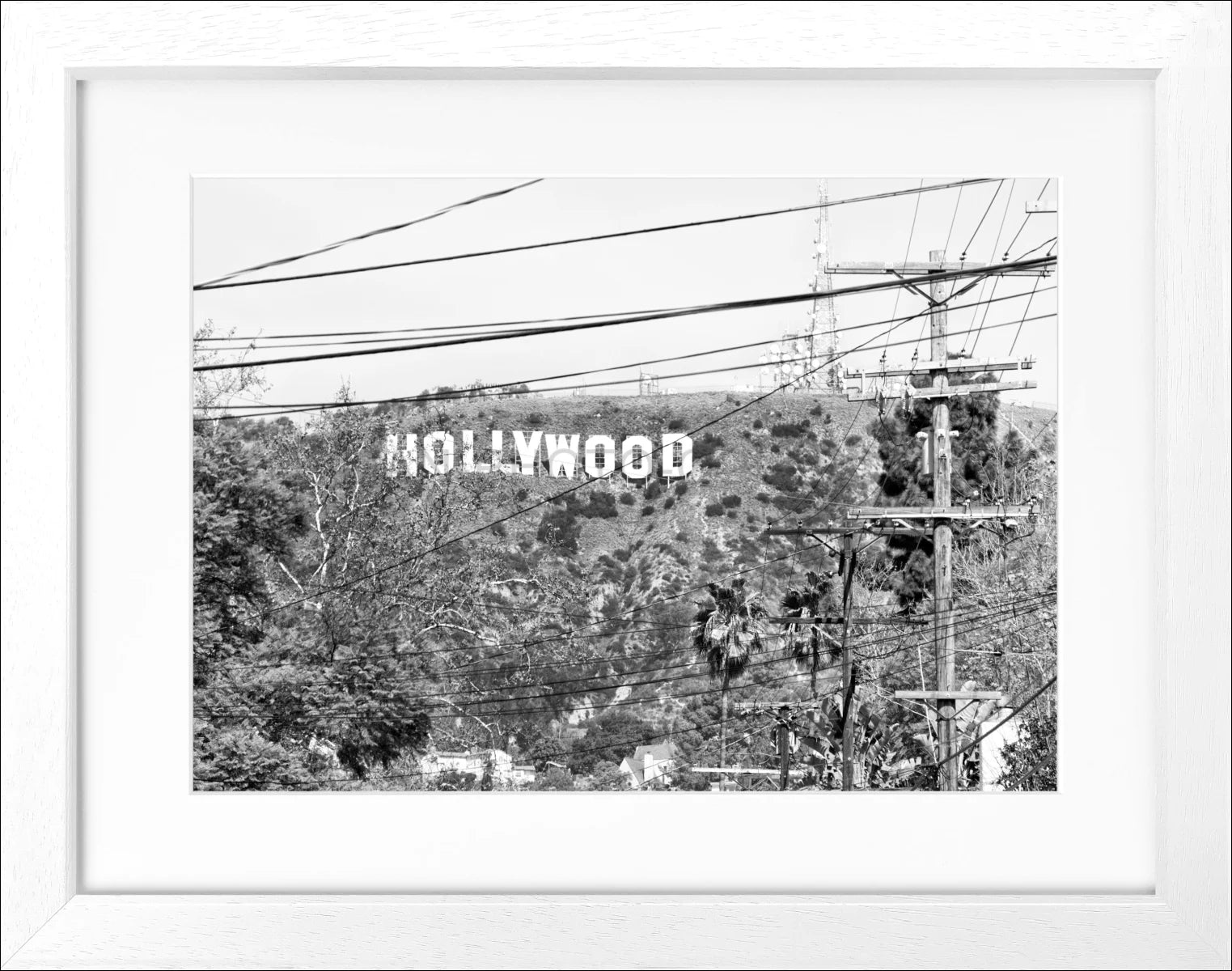 Poster mit Rahmen Kalifornien Hollywood ’Sign’ HW12