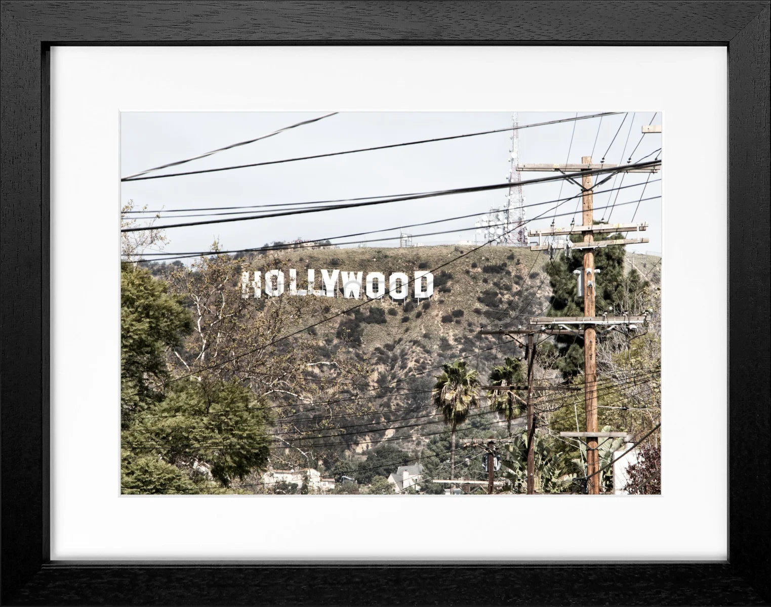 Poster mit Rahmen Kalifornien Hollywood ’Sign’ HW12