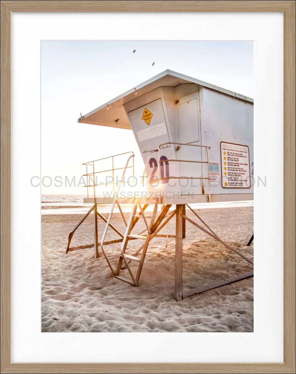 Poster mit Rahmen Kalifornien Huntington Beach ’Lifeguard’