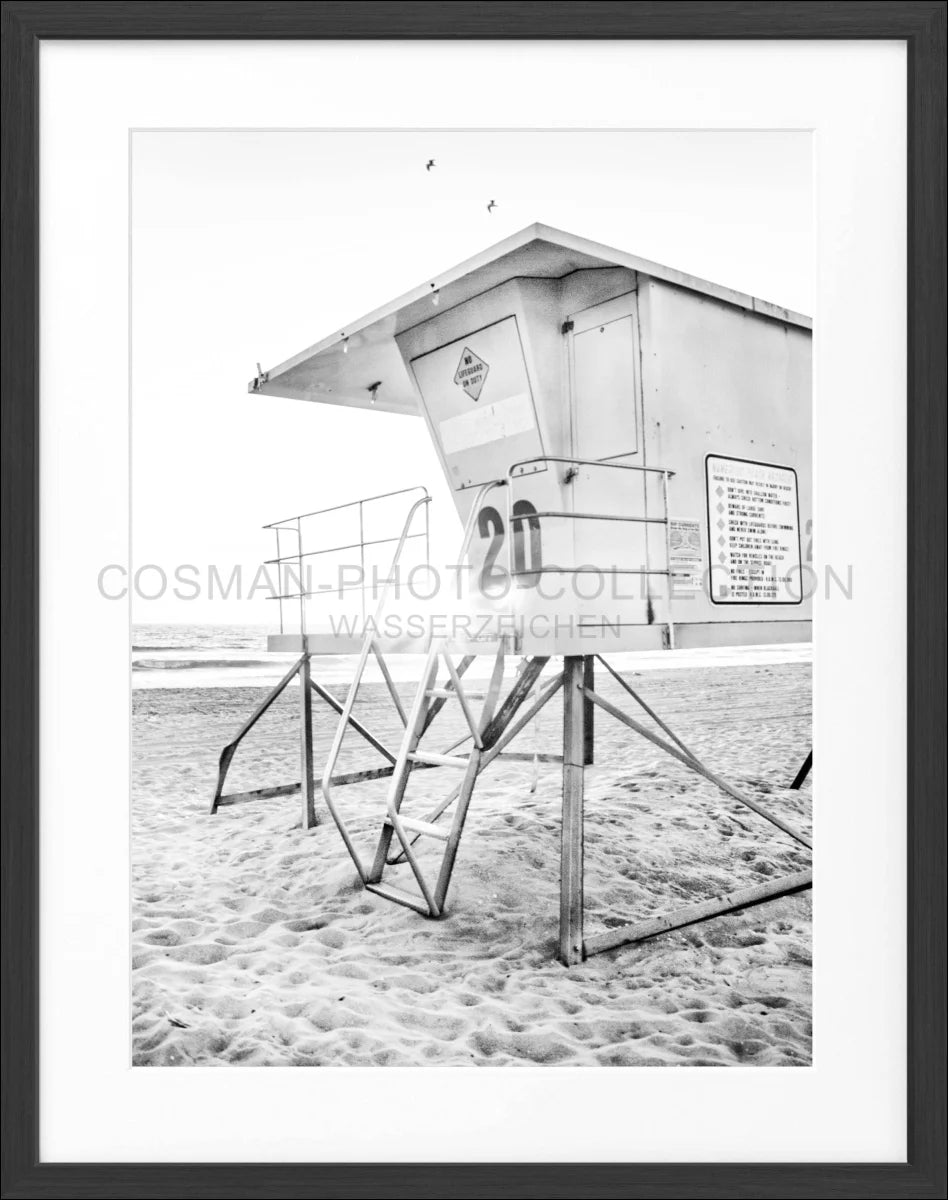 Poster mit Rahmen Kalifornien Huntington Beach ’Lifeguard’