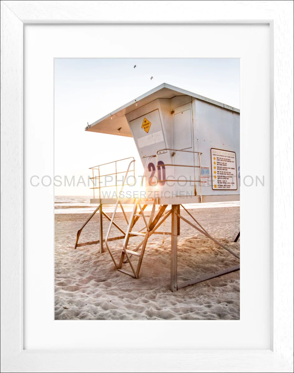 Poster mit Rahmen Kalifornien Huntington Beach ’Lifeguard’