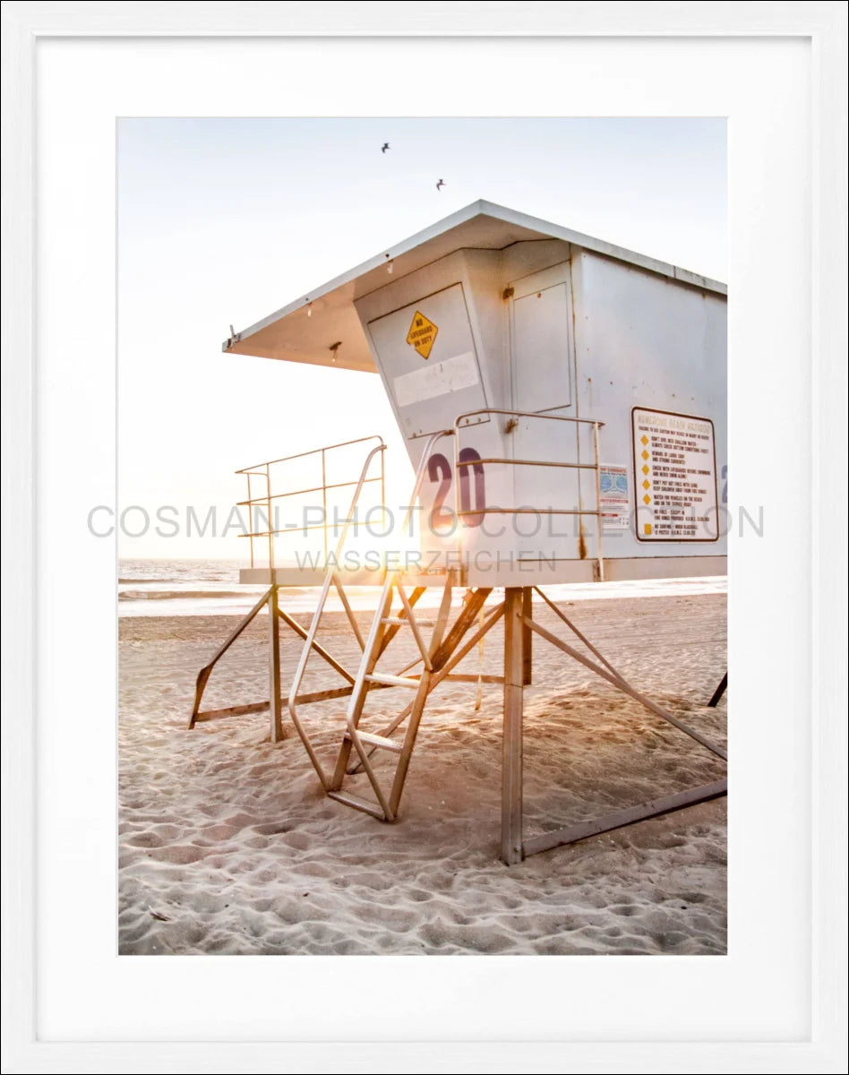 Poster mit Rahmen Kalifornien Huntington Beach ’Lifeguard’