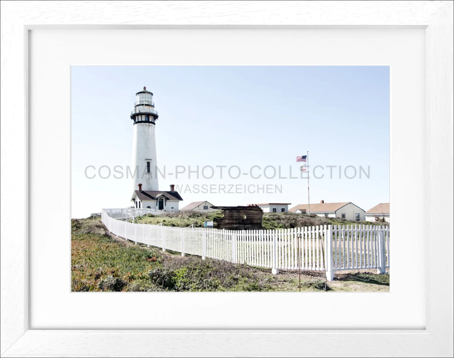 Poster mit Rahmen Kalifornien ’Lighthouse Pigeon Point’ L04