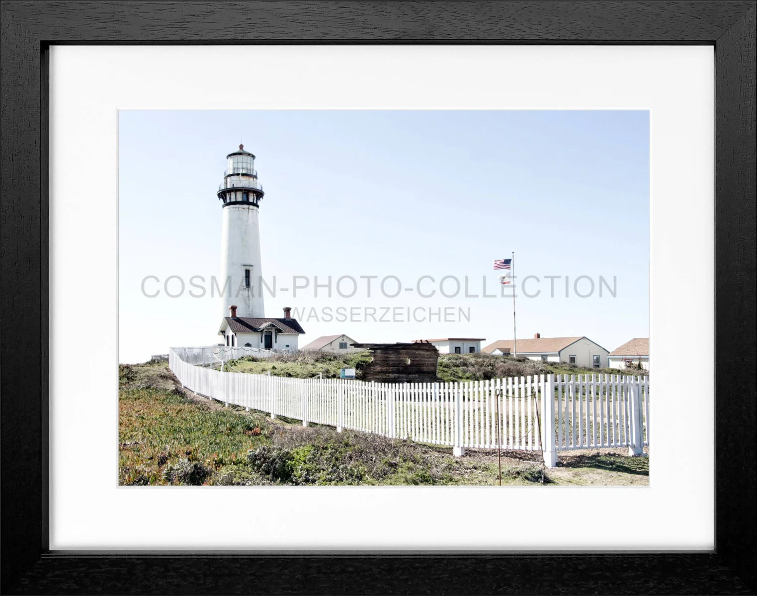 Poster mit Rahmen Kalifornien ’Lighthouse Pigeon Point’ L04