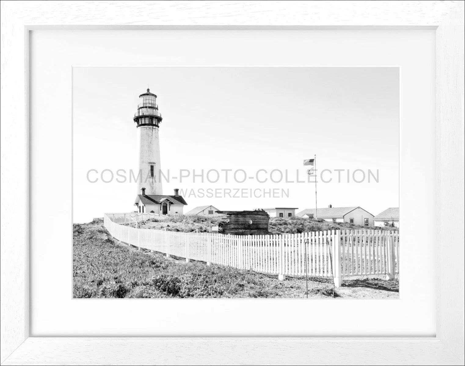 Poster mit Rahmen Kalifornien ’Lighthouse Pigeon Point’ L04