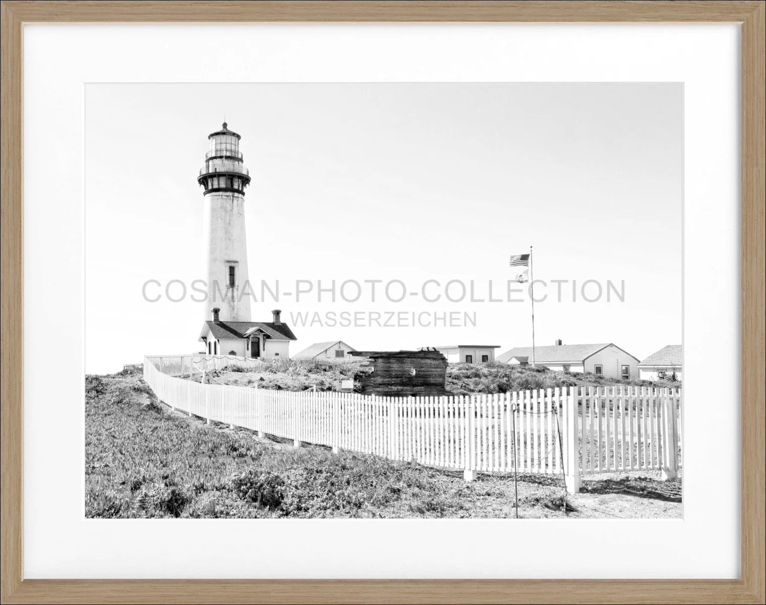 Poster mit Rahmen Kalifornien ’Lighthouse Pigeon Point’ L04