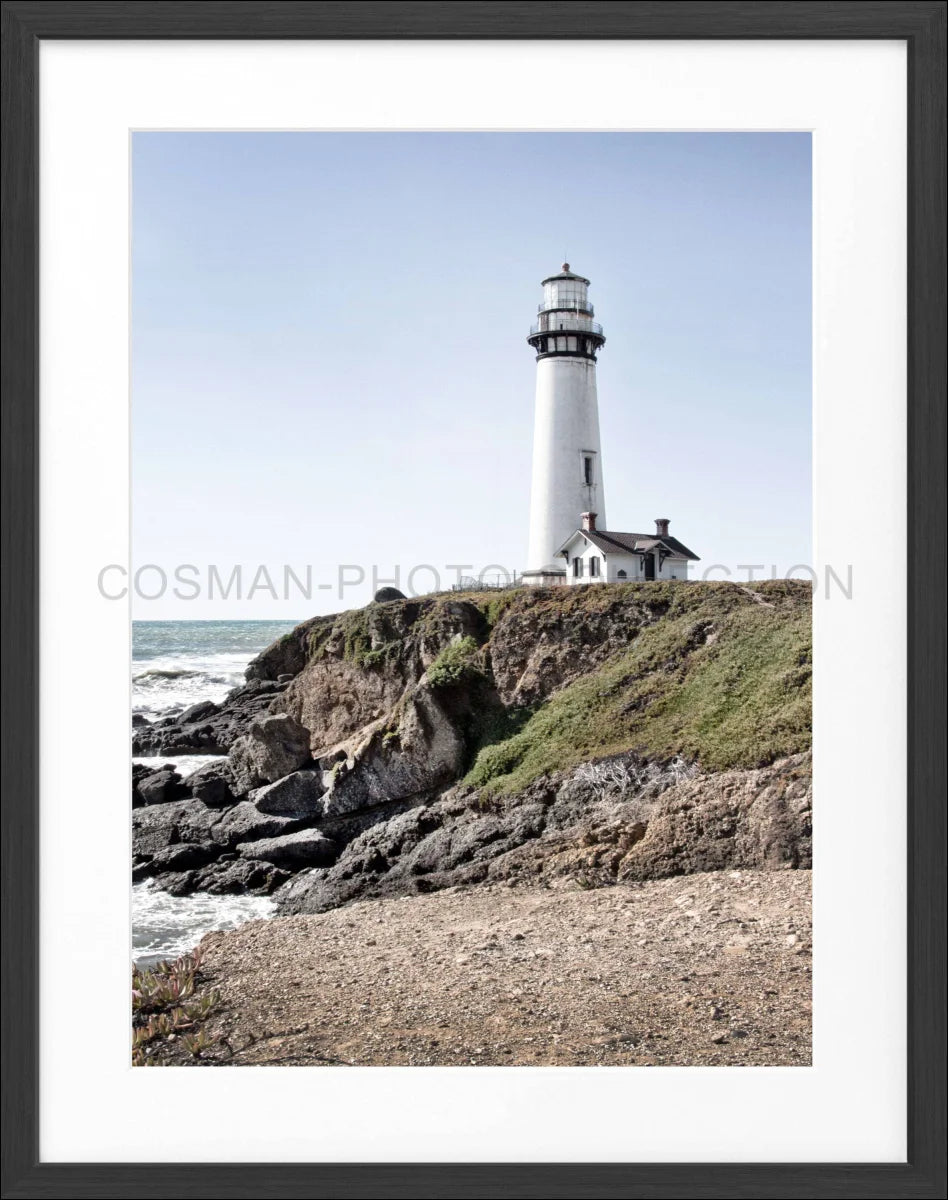 Poster mit Rahmen Kalifornien ’Lighthouse Pigeon Point’ L06