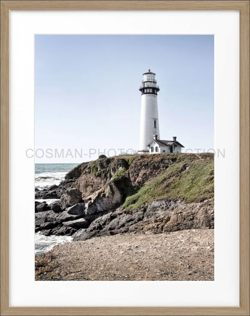 Poster mit Rahmen Kalifornien ’Lighthouse Pigeon Point’ L06