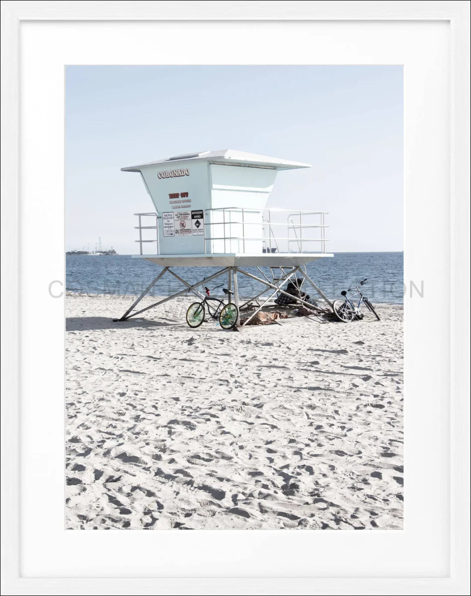 Poster mit Rahmen Kalifornien Long Beach ’Lifeguard’ K140