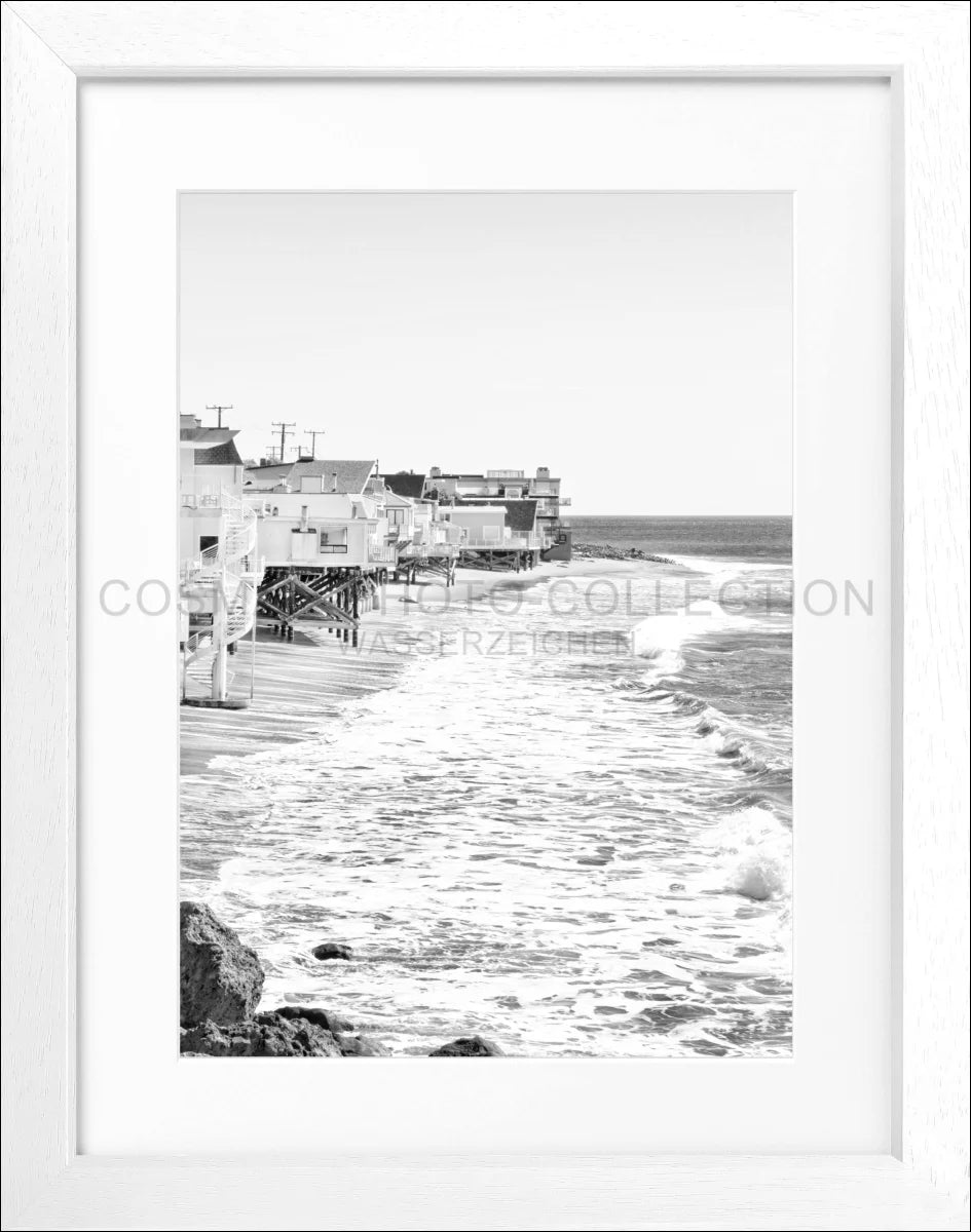 Poster mit Rahmen Kalifornien Malibu ’Beach House’ K53