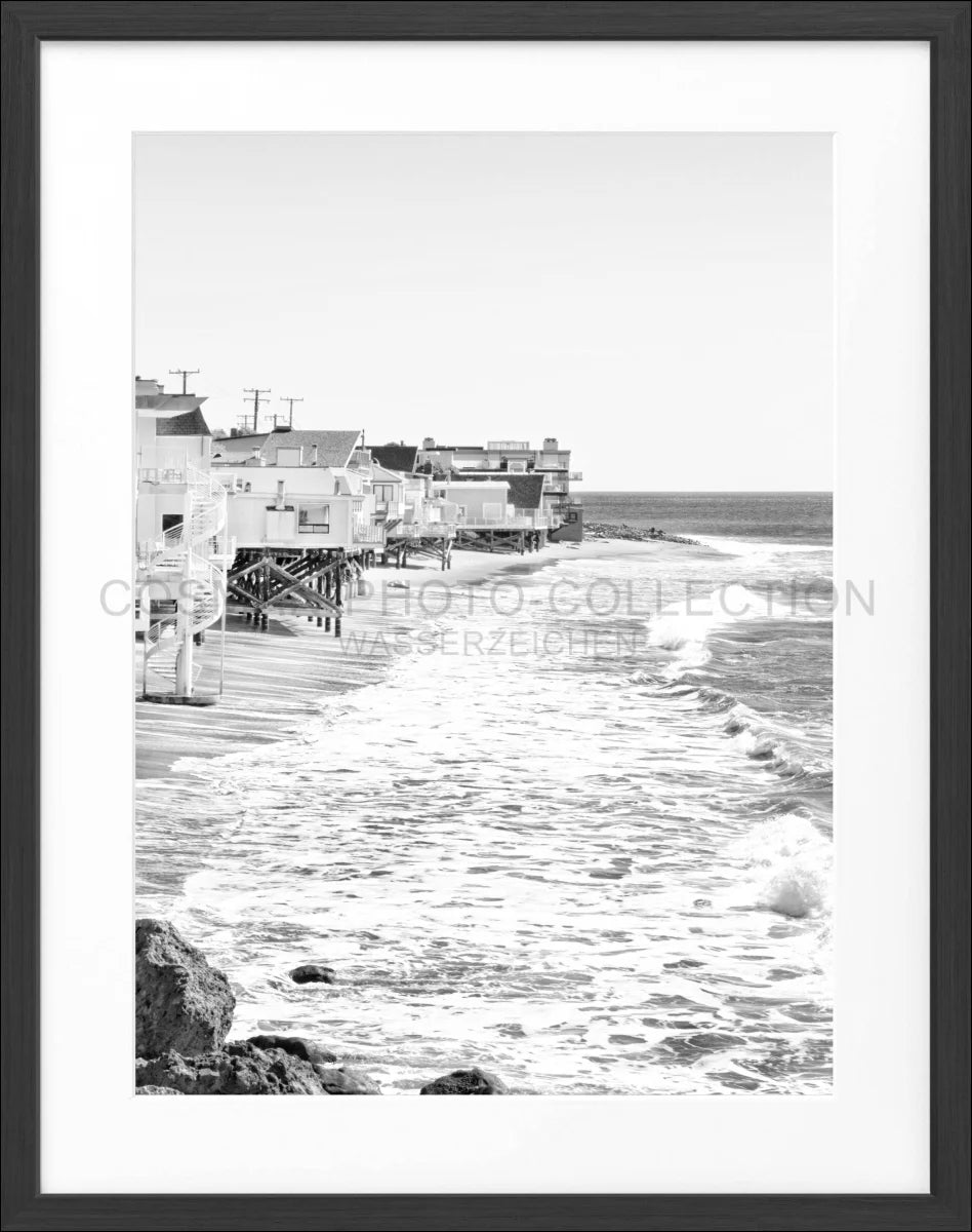 Poster mit Rahmen Kalifornien Malibu ’Beach House’ K53